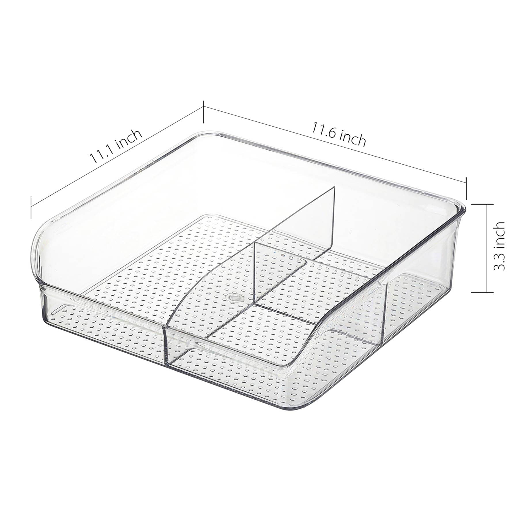 3-Section Clear Storage Bin, Large