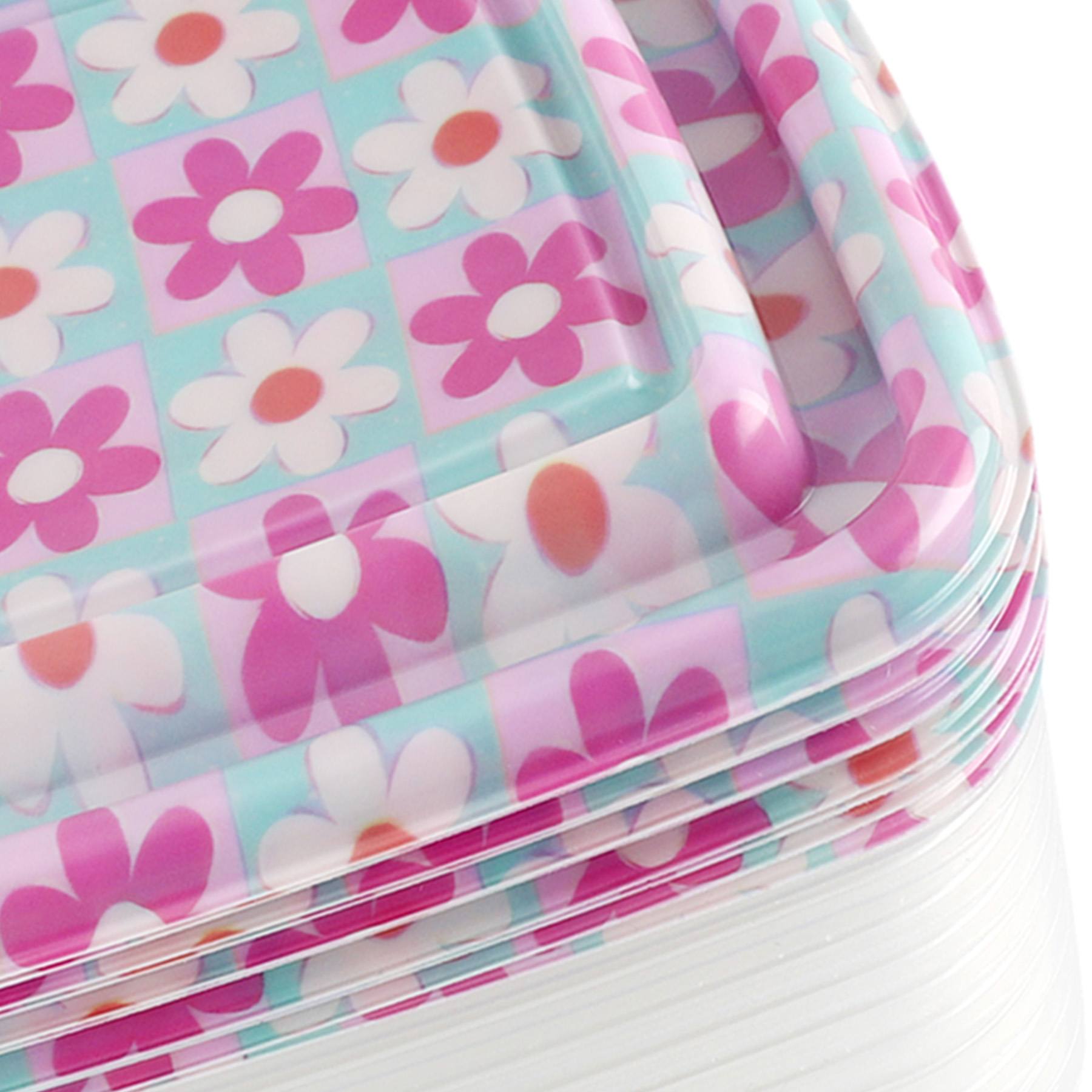 20-Piece Multi-Colored Flower Print Rectangle Food Storage Set