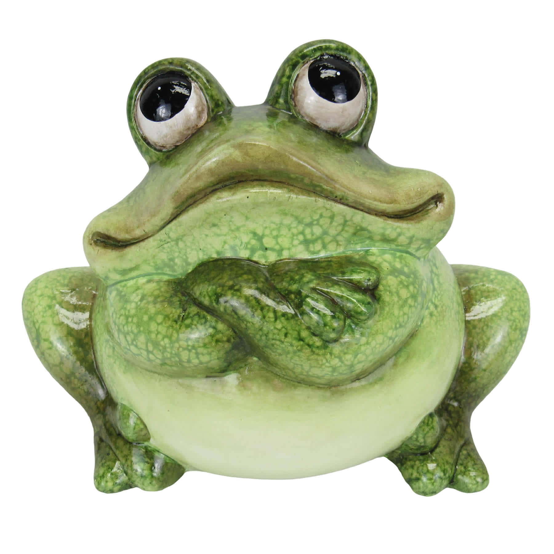 Terracotta Frog Outdoor Garden Statue, 9"