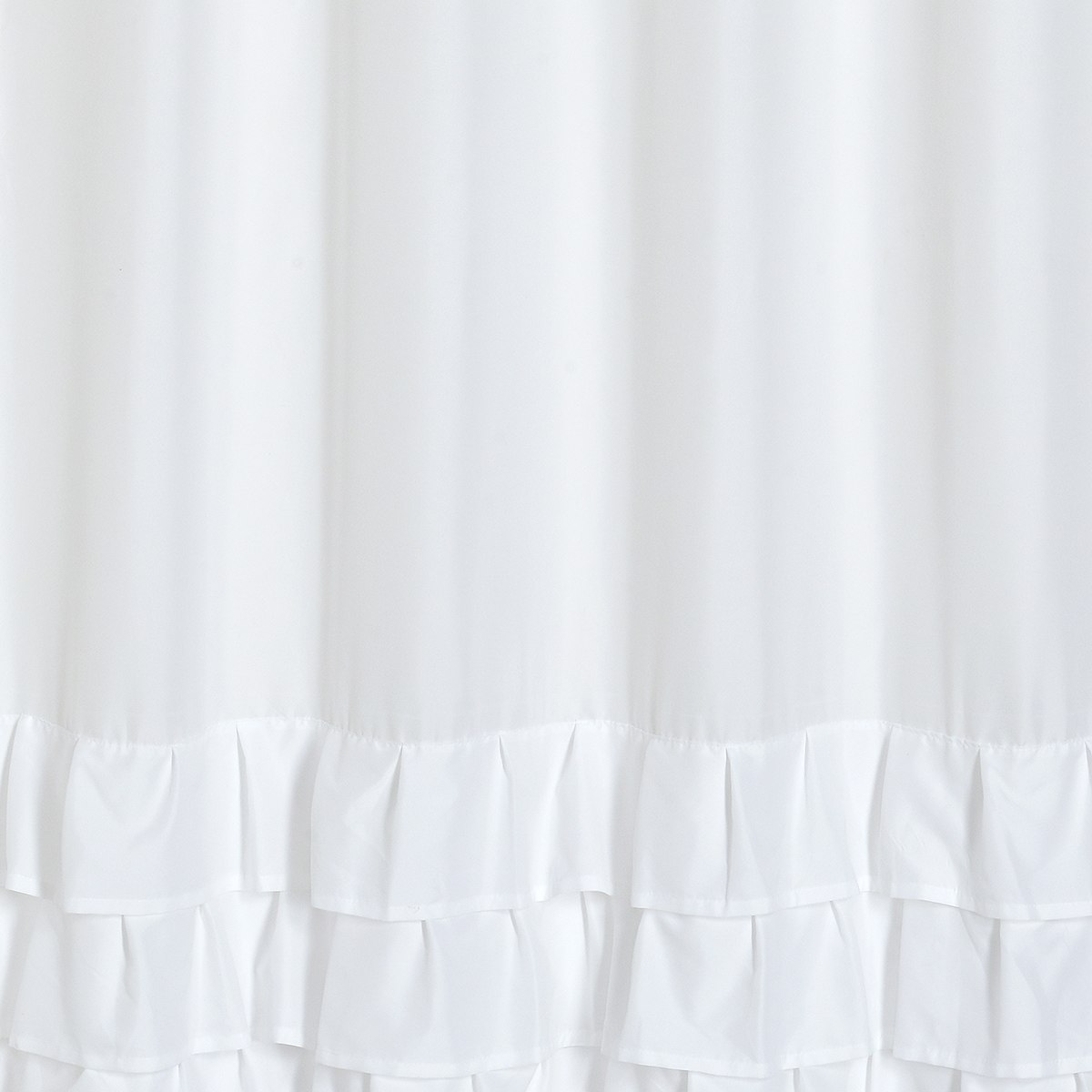 Tiny Dreamers Treats & Tiaras White Ruffle Shower Curtain, 72"