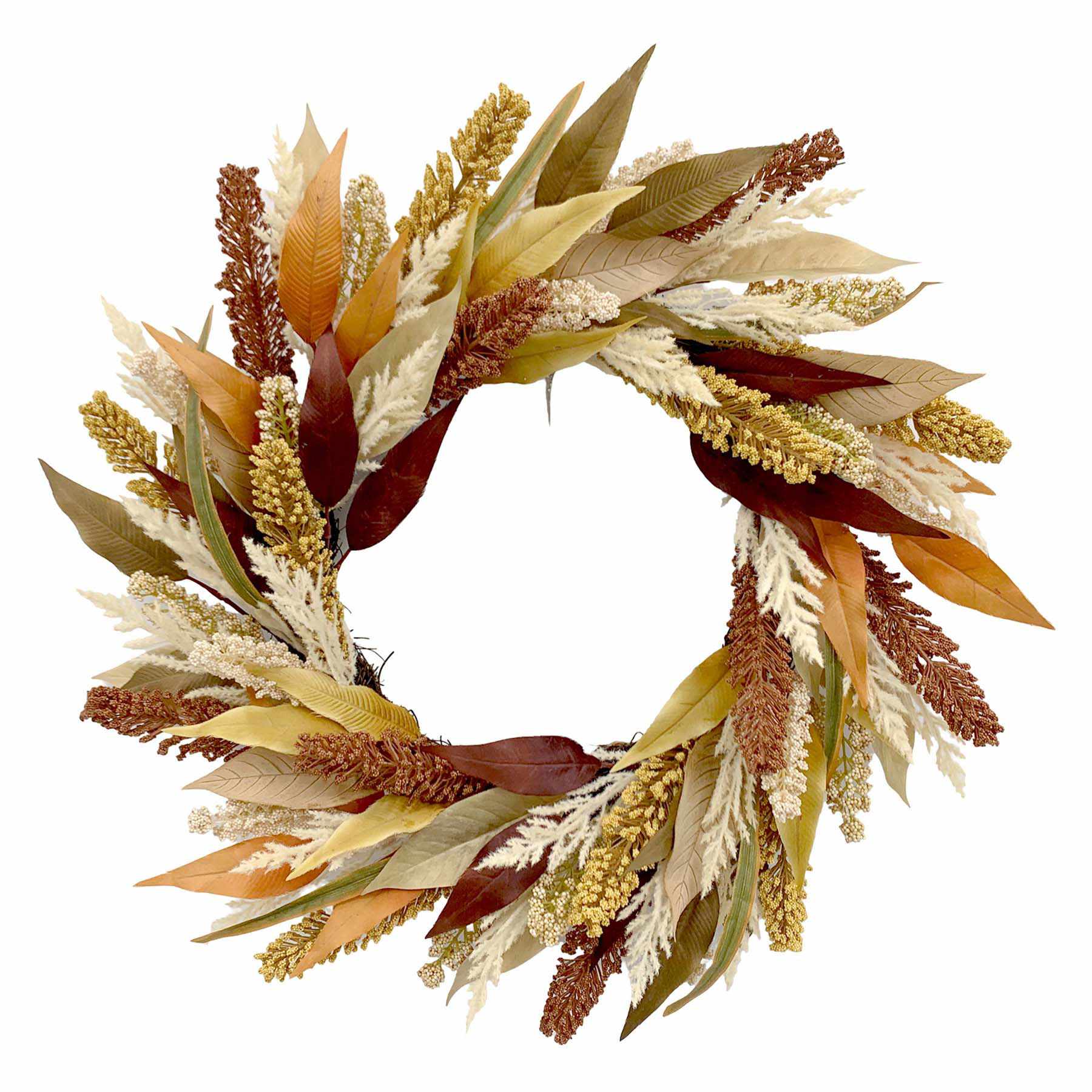 Brown Foliage Wreath, 24"