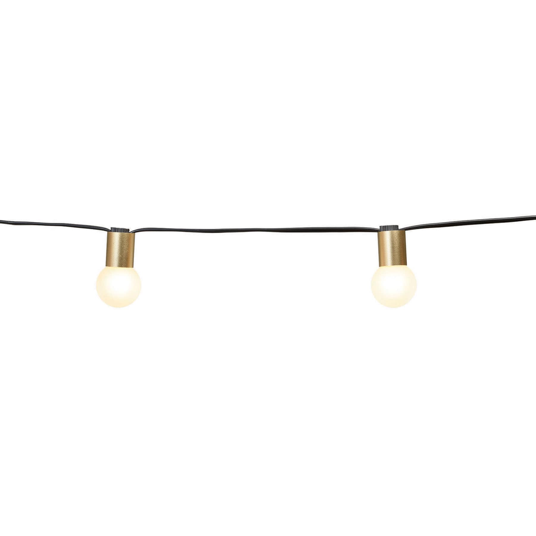 10-Count Frosted Glass Globe String Lights with Gold Base