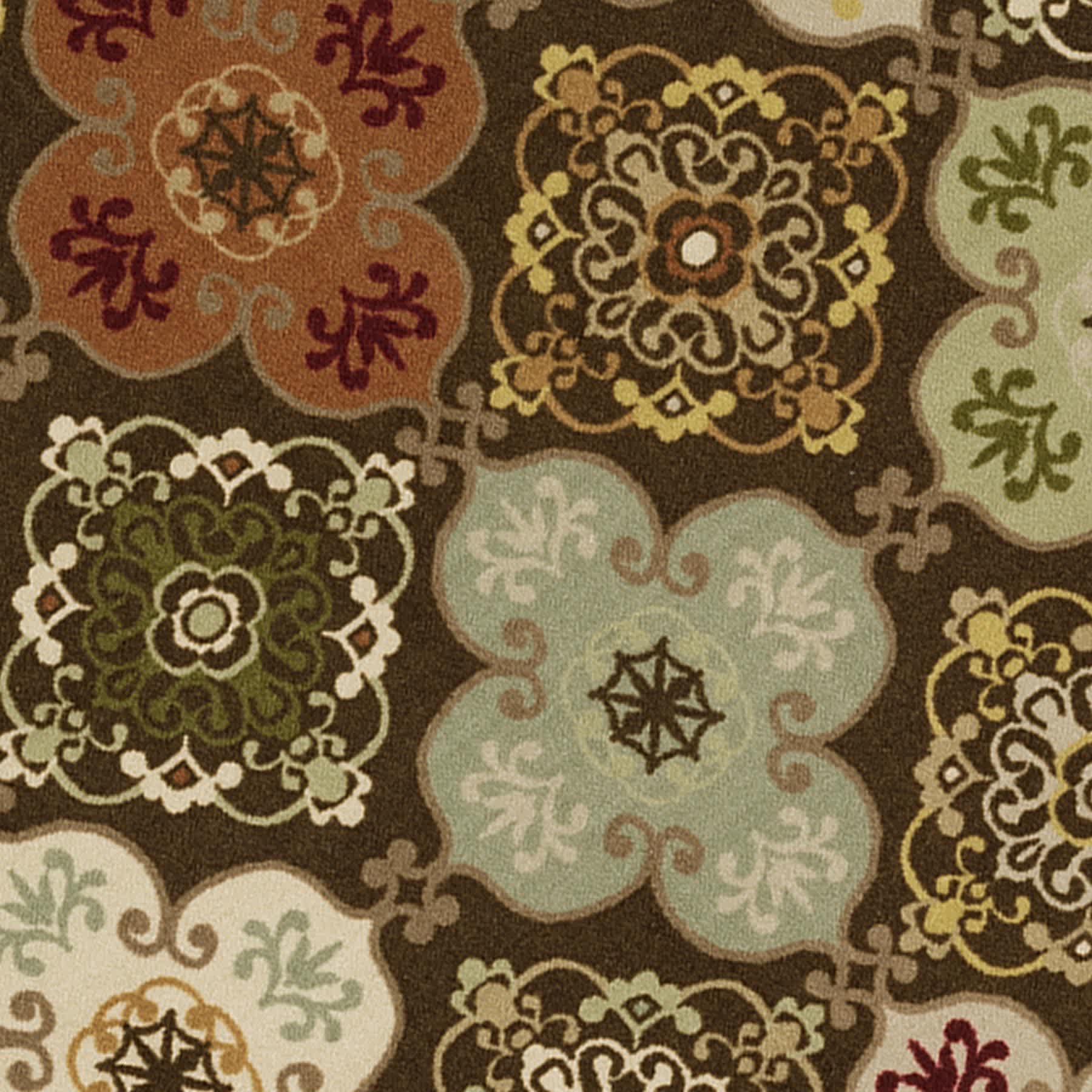 (D622) Bellmoor Multicolor Ogee Area Rug, 5x7