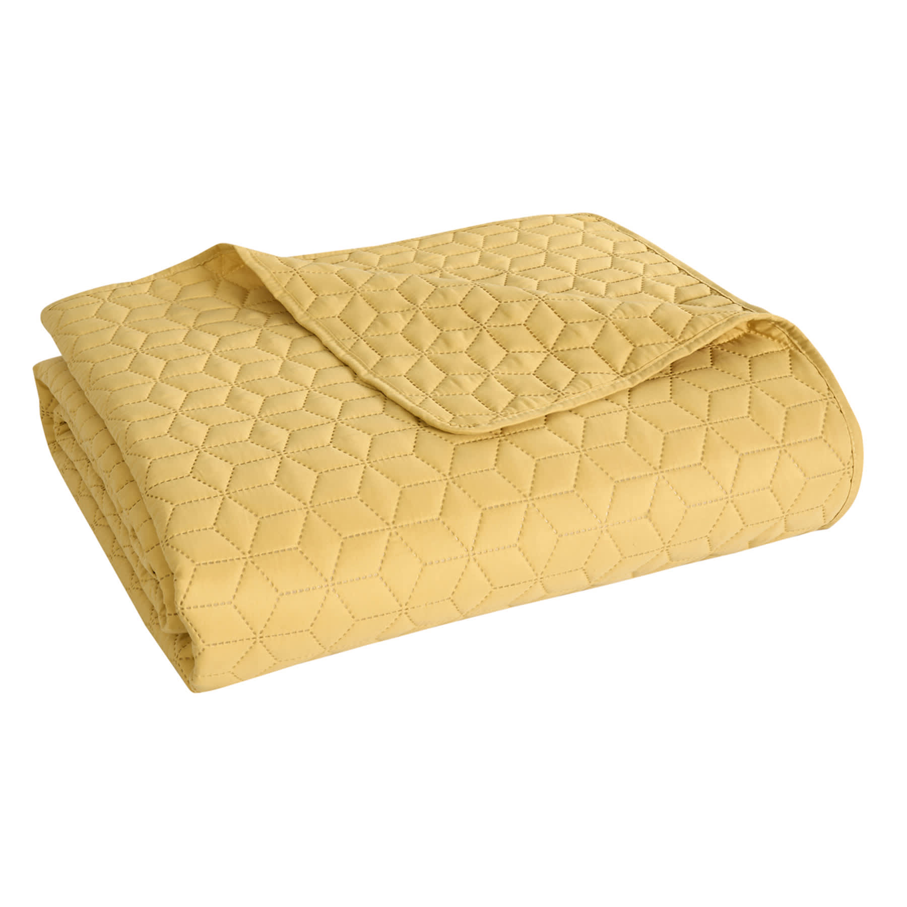 Yellow Geometric Pinsonic Quilt, Full/Queen