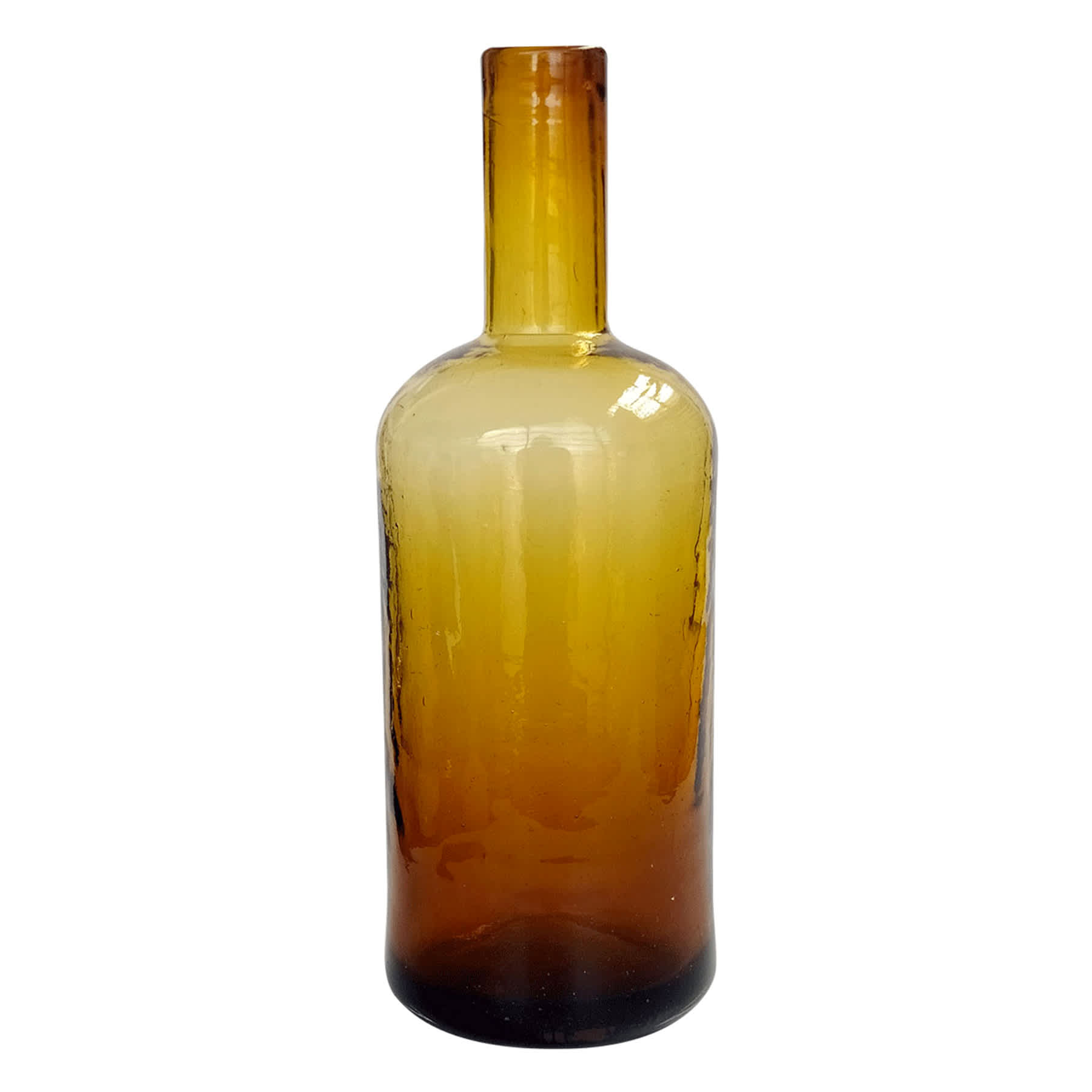 Honeybloom Amber Bottle Flower Vase, 8"