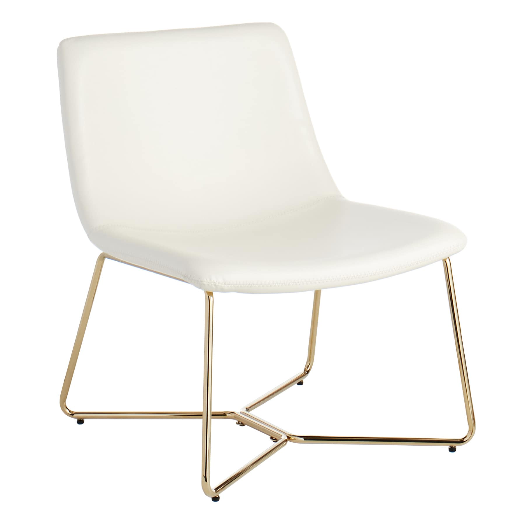 Crosby St. Drake Faux Leather Lounge Chair, Cream
