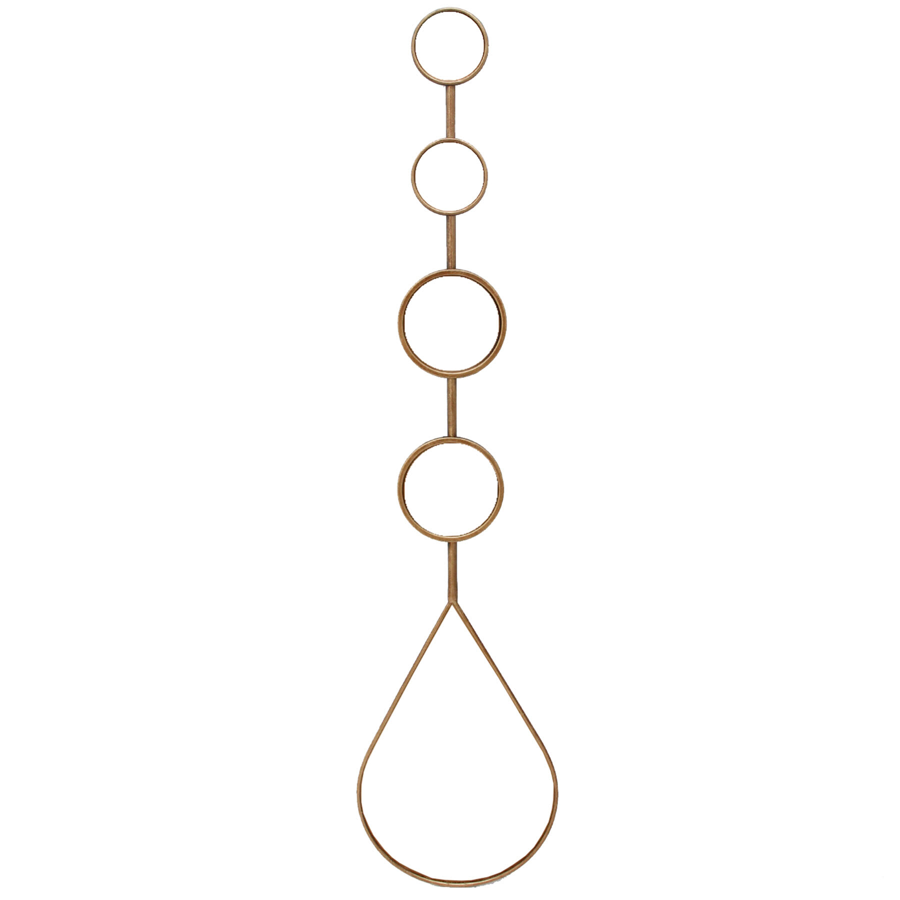 Gold Metal Tear Drop Wall Mirror, 7x32