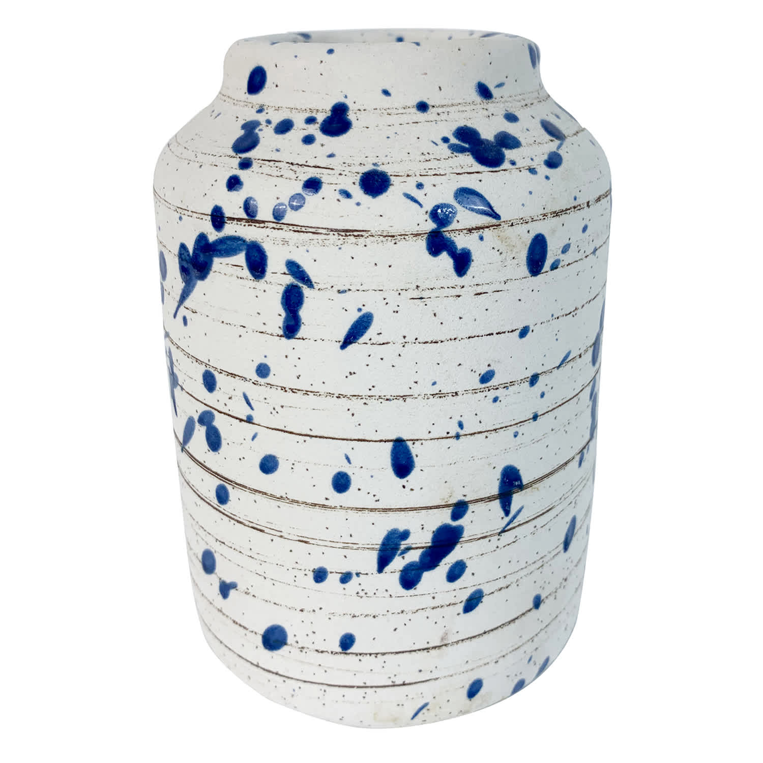 Ty Pennington Blue Speckled Ceramic Vase, 5"