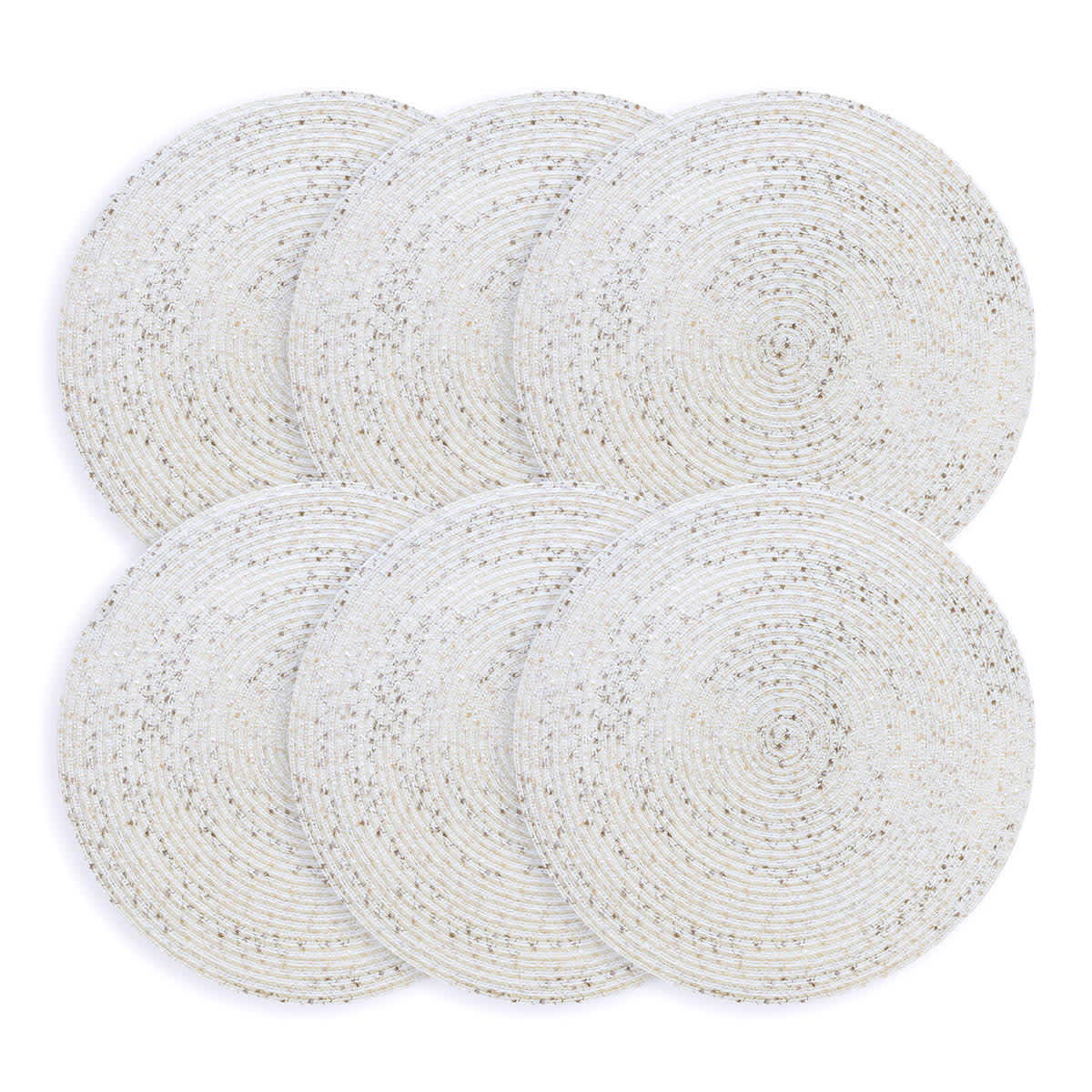 Set of 6 Dune Boucle Round Placemats, 15"
