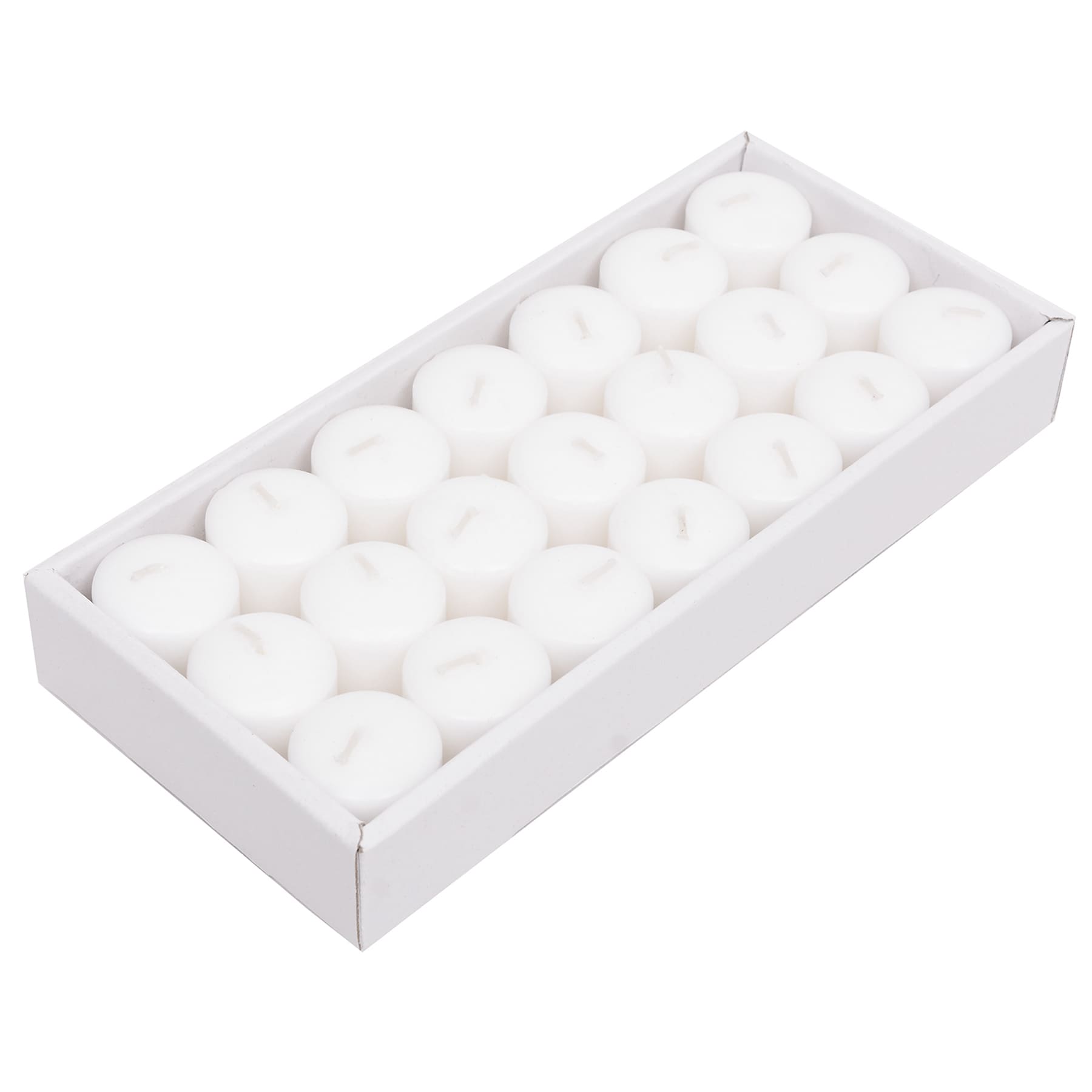 21-Pack White Unscented Votive Candles