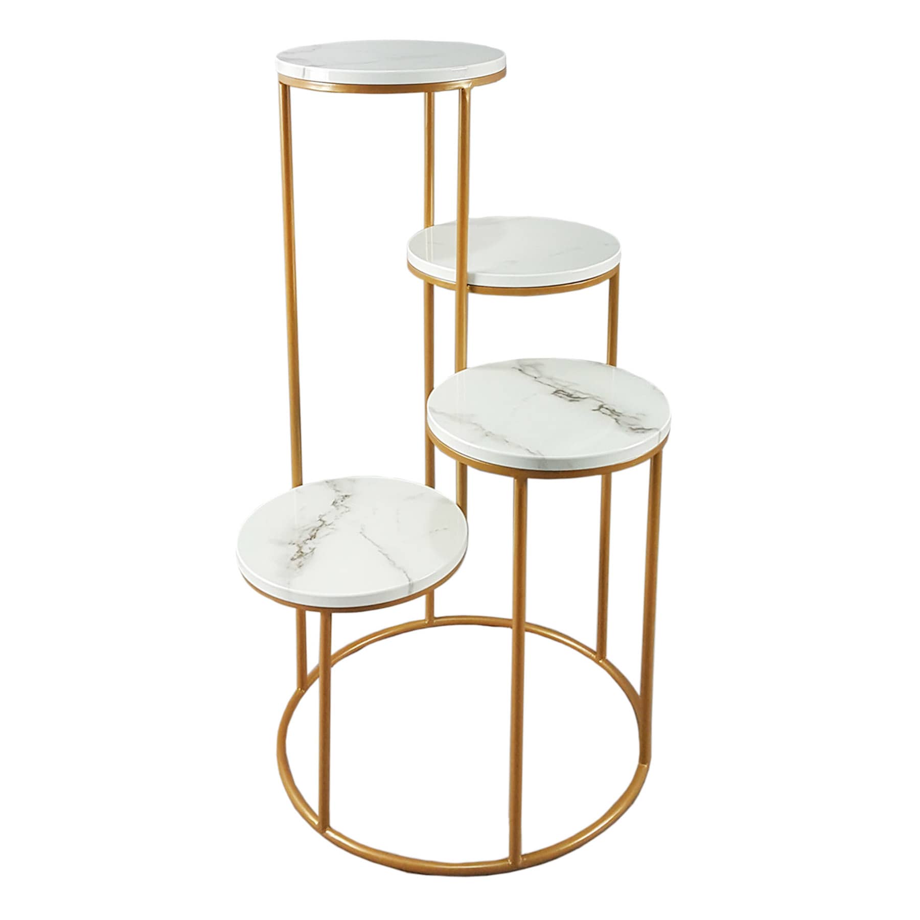 4-Tier Metal & Wood Plant Stand, Large