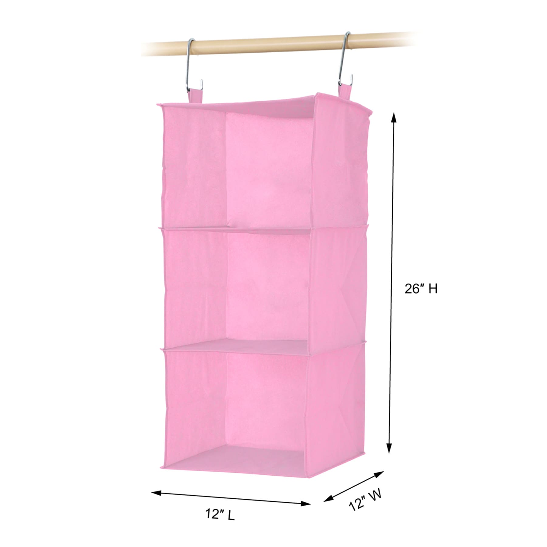 3-Piece Hanging Organizer Set, Pink