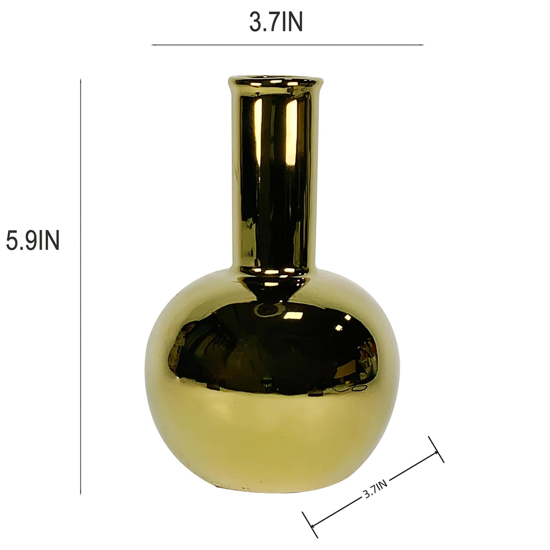 Gold Electro Ceramic Vase, 4x6
