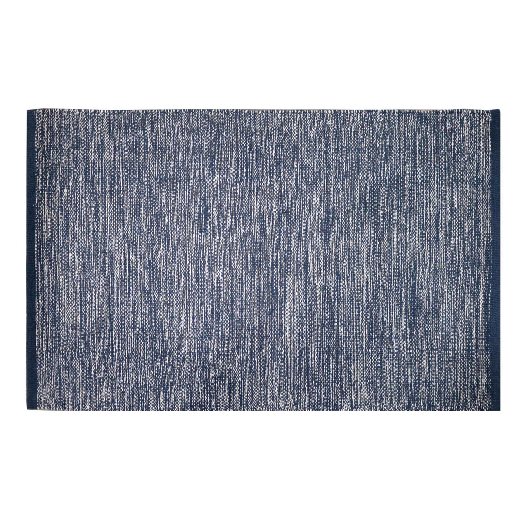 Navy & White Melange Cotton Accent Rug, 27x45