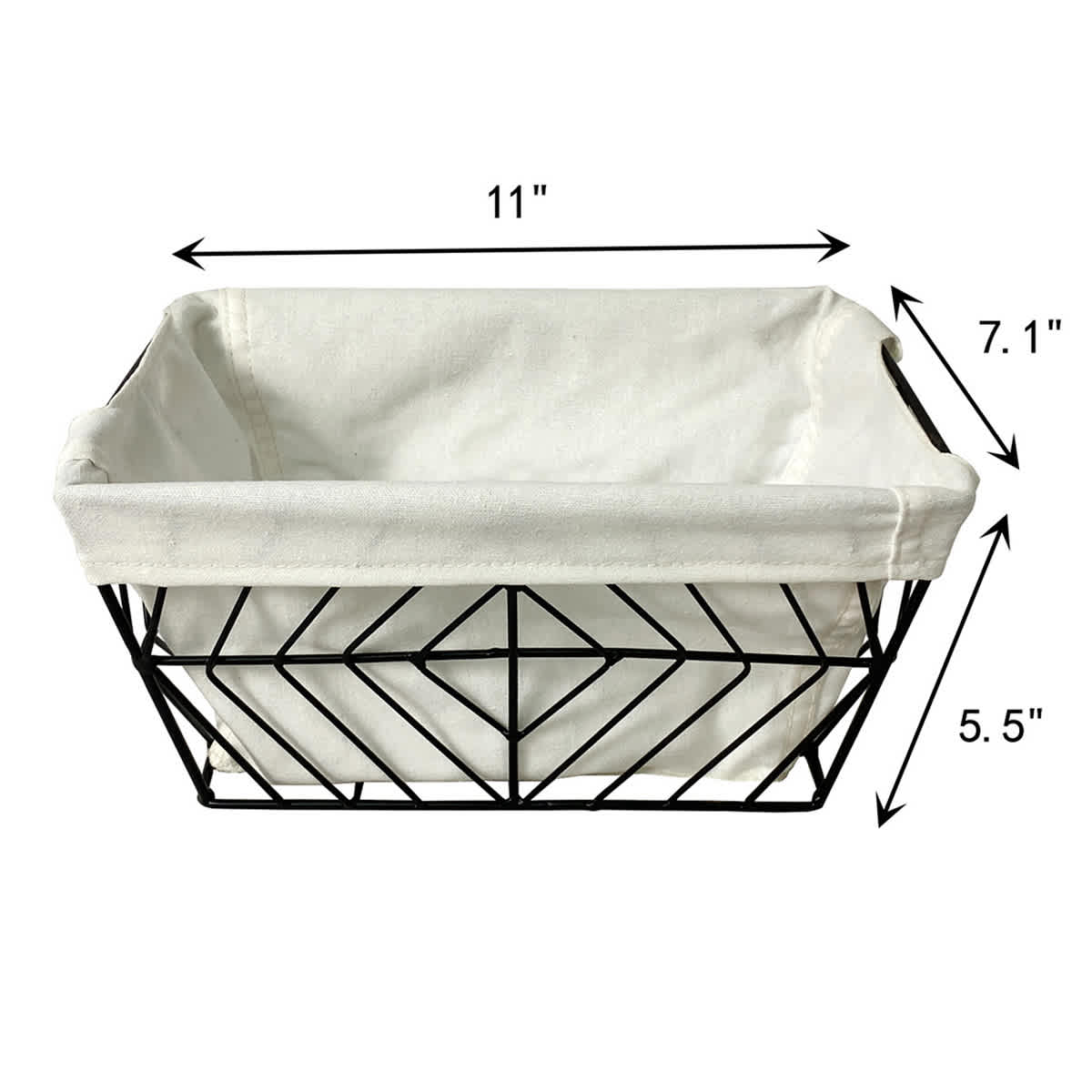 Black Metal Basket With Liner