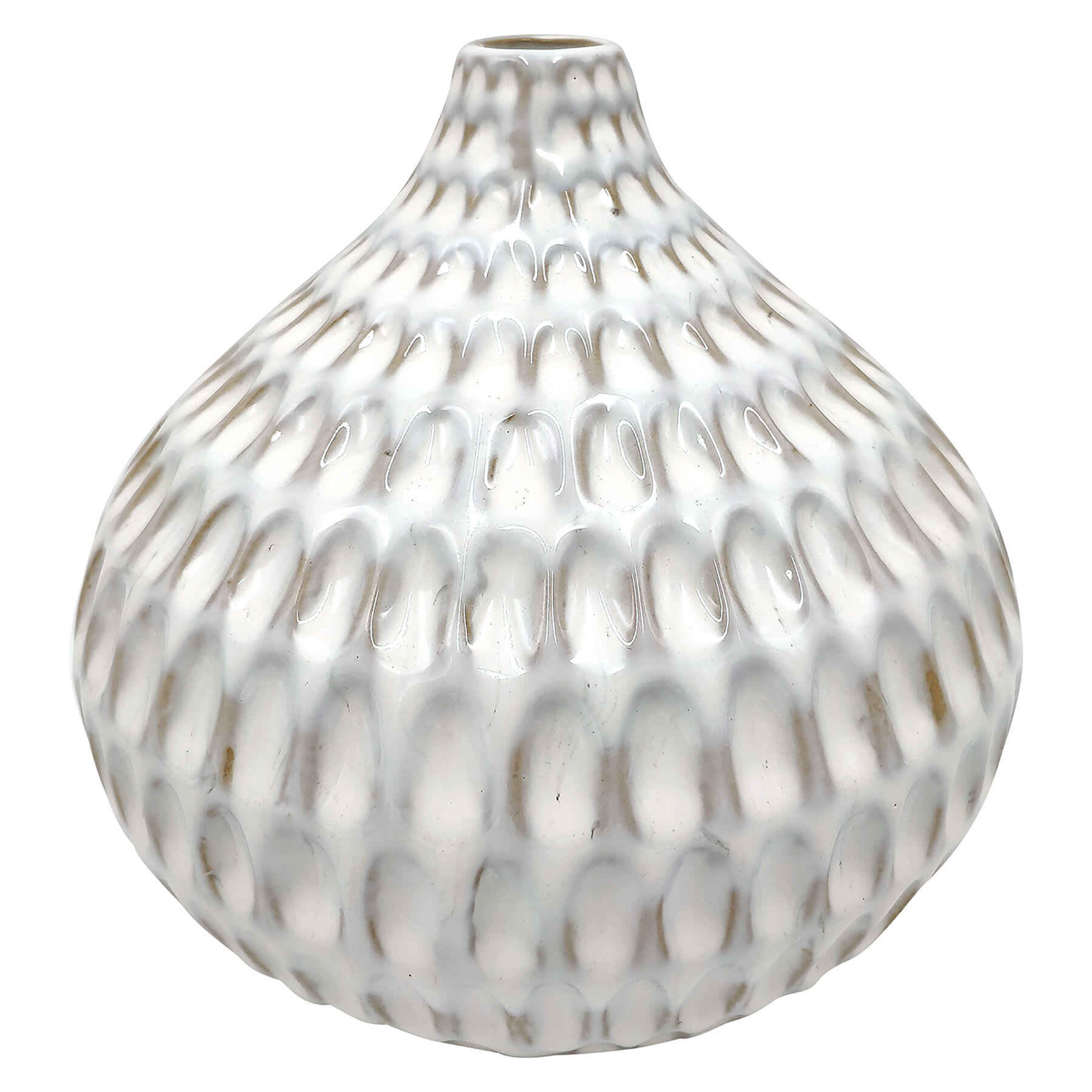 Crosby St. White Ceramic Dipped Vase, 7"