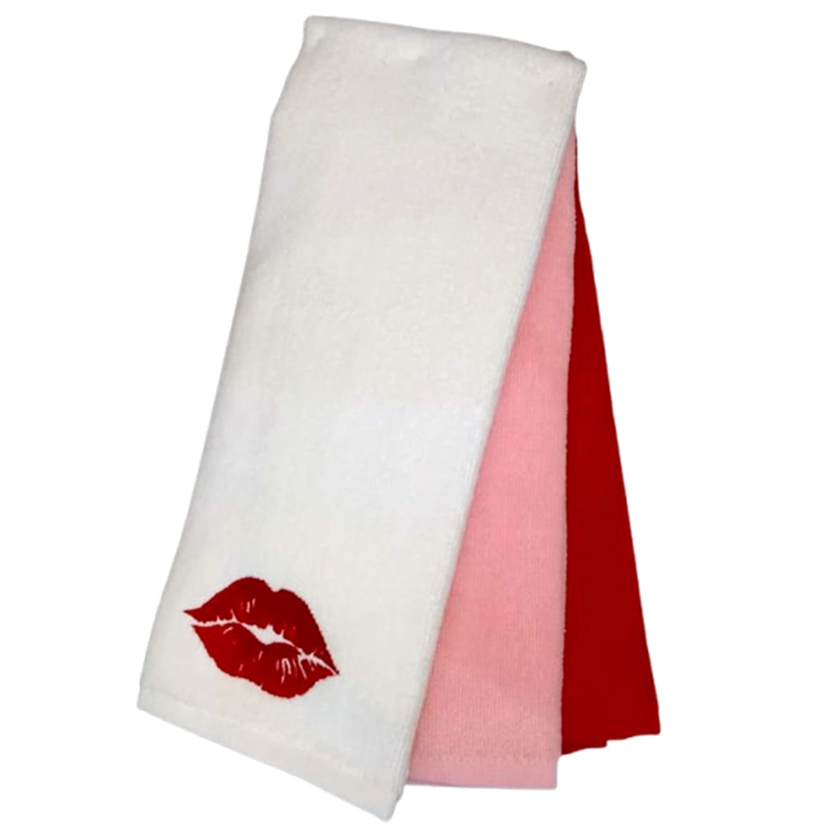 3-Pack Red & Pink Kisses Hand Towel Set