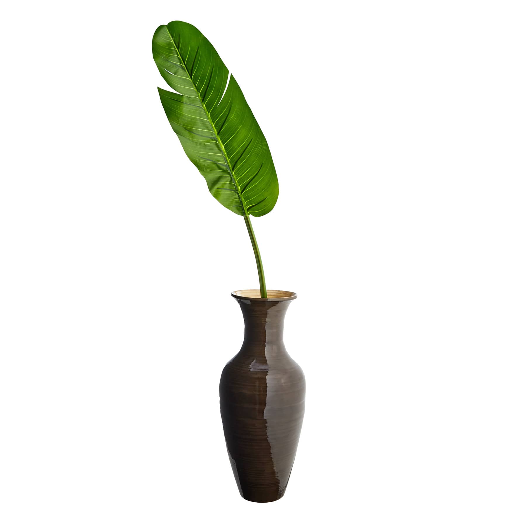 Dark Grey Bamboo Vase, 20.5"