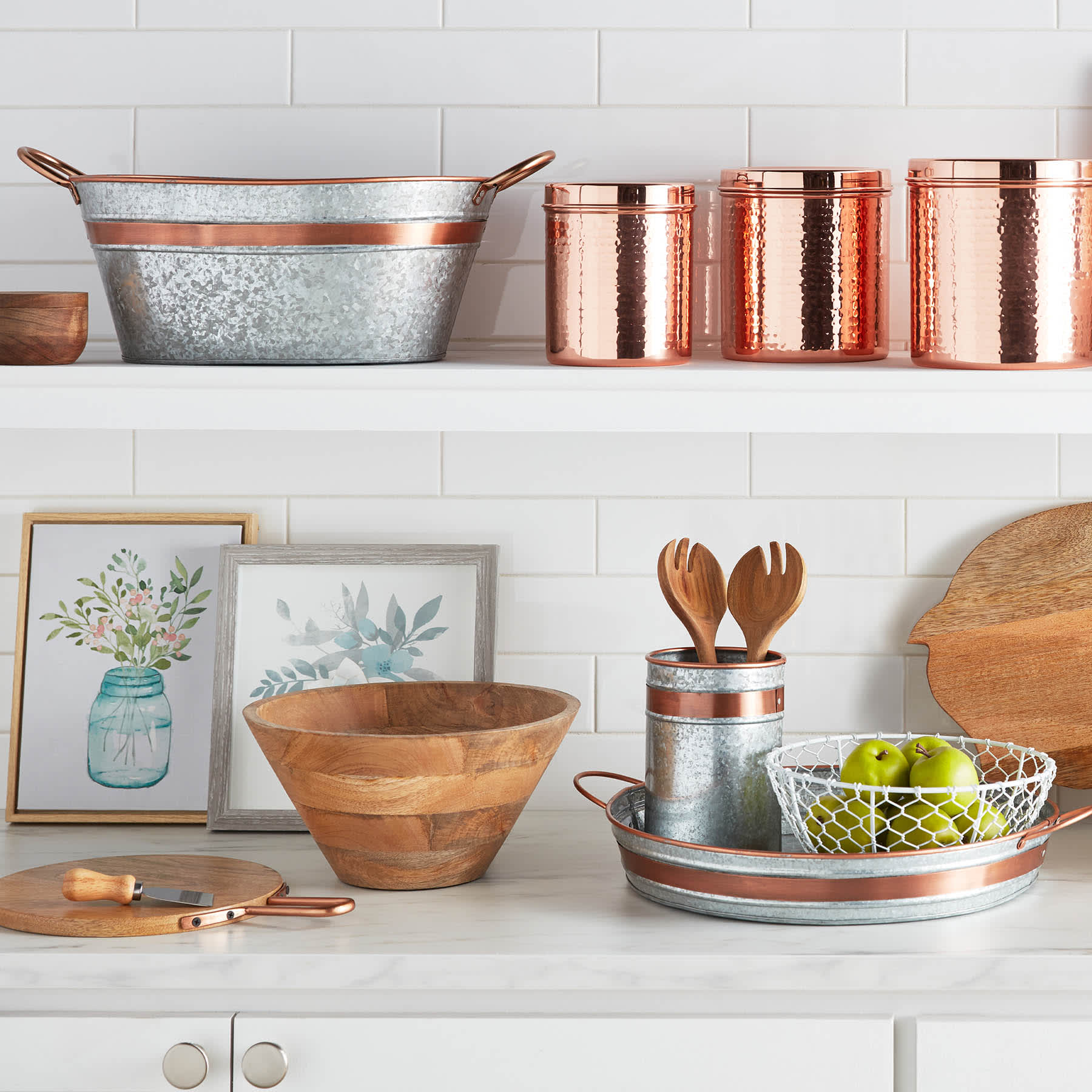 Tapered Wooden Serving Bowl, 12"