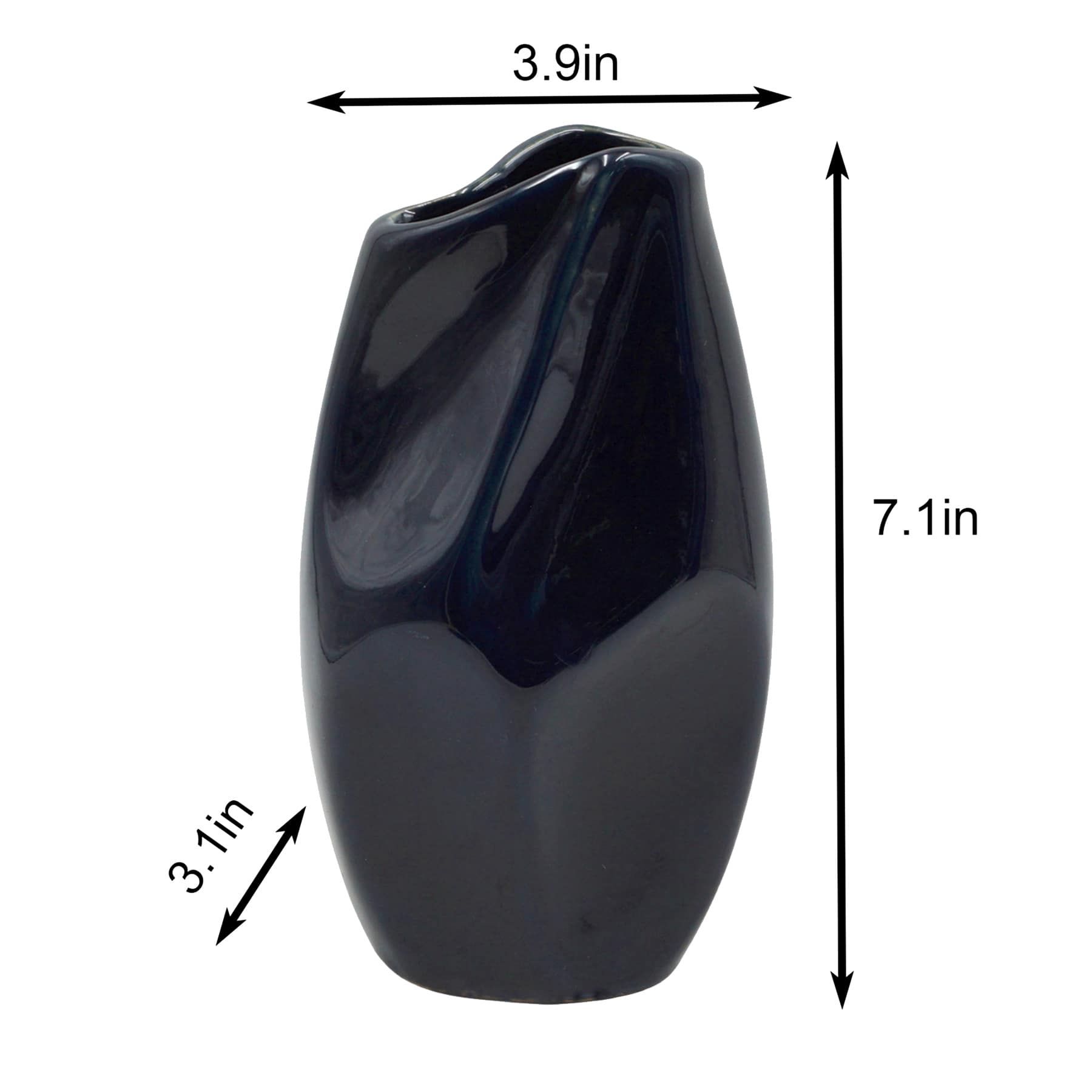 Crosby St. Navy Blue Porcelain Vase, 7"