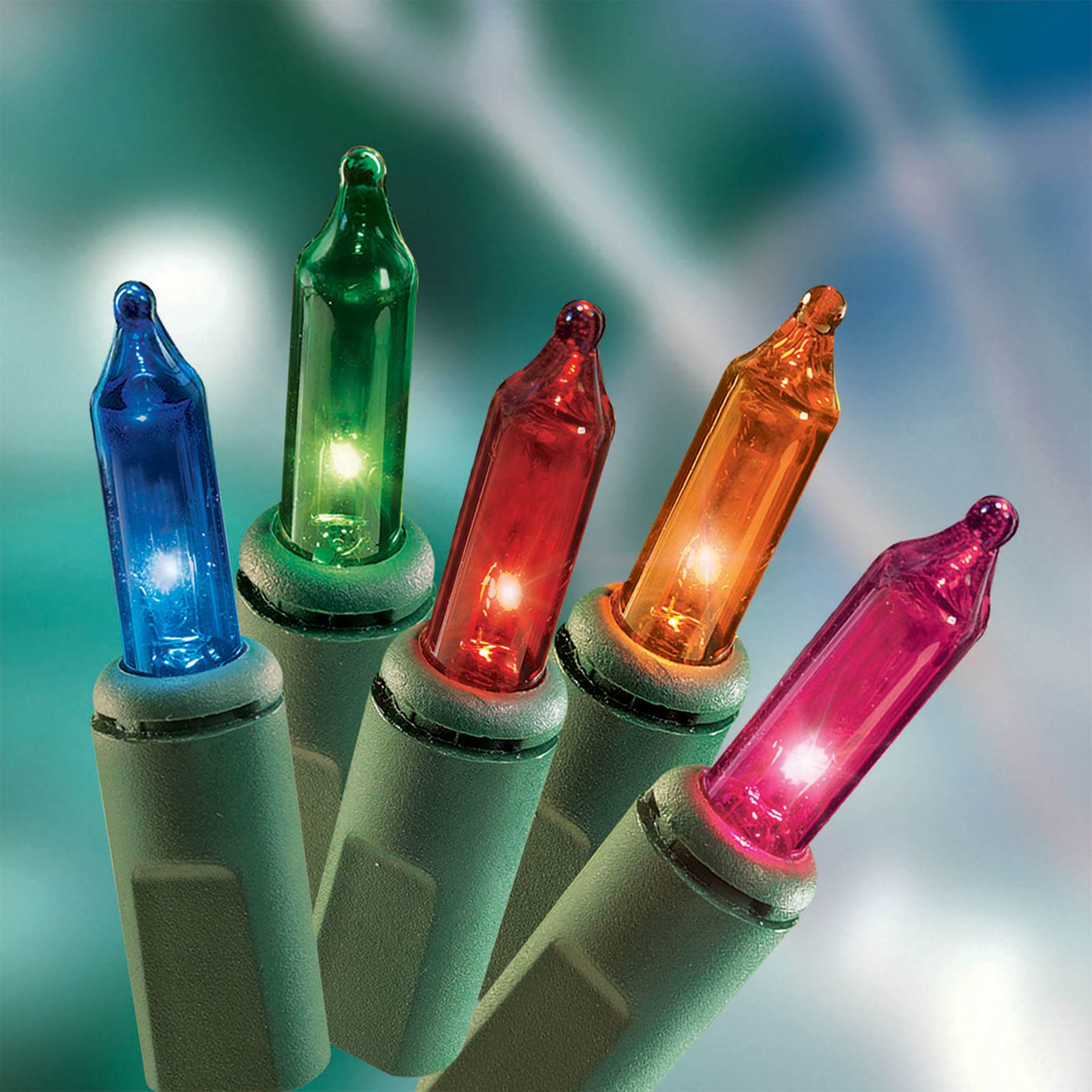 100-Count Multi-Colored Mini Lights with Green Wire