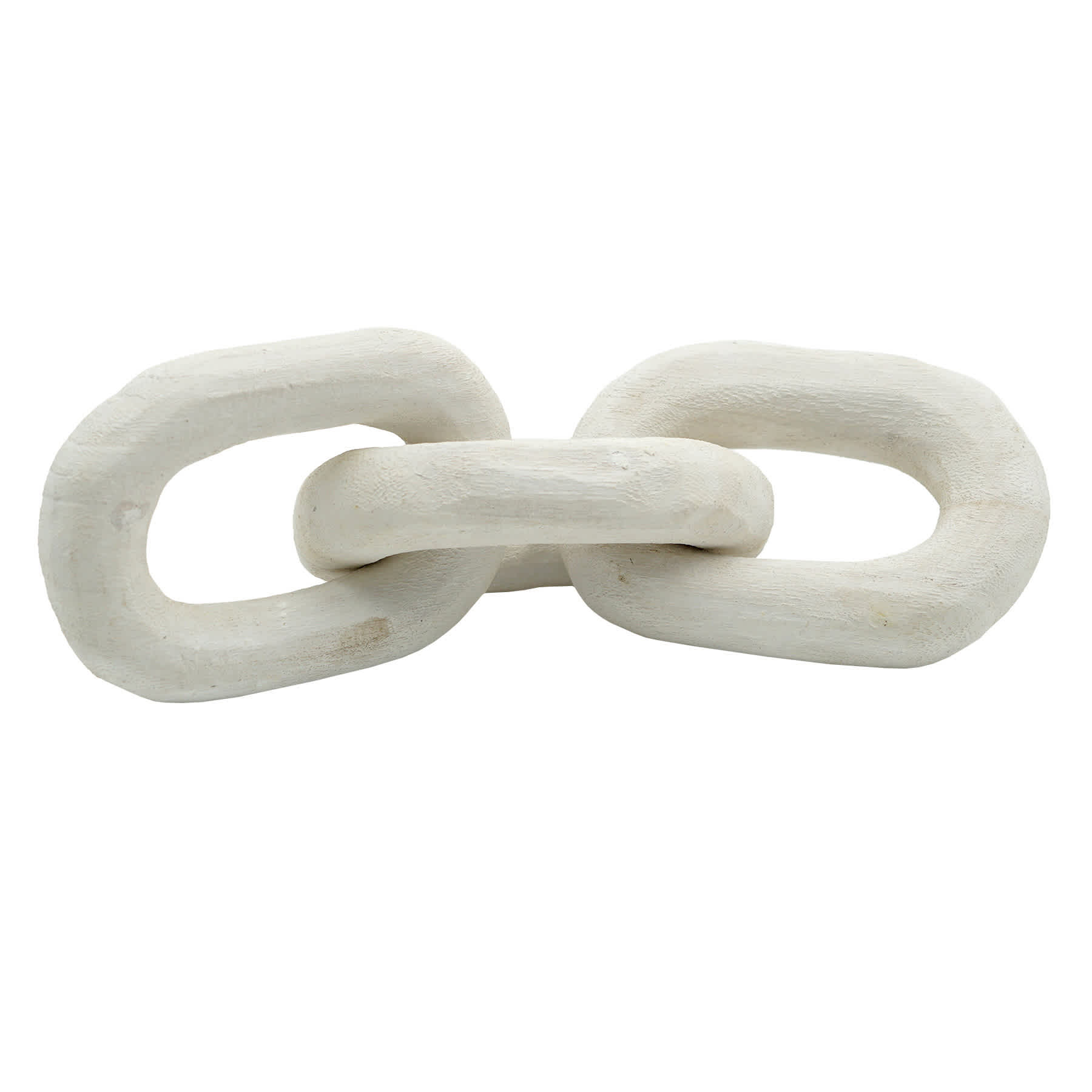 White Wooden Link Table Decor, 10"