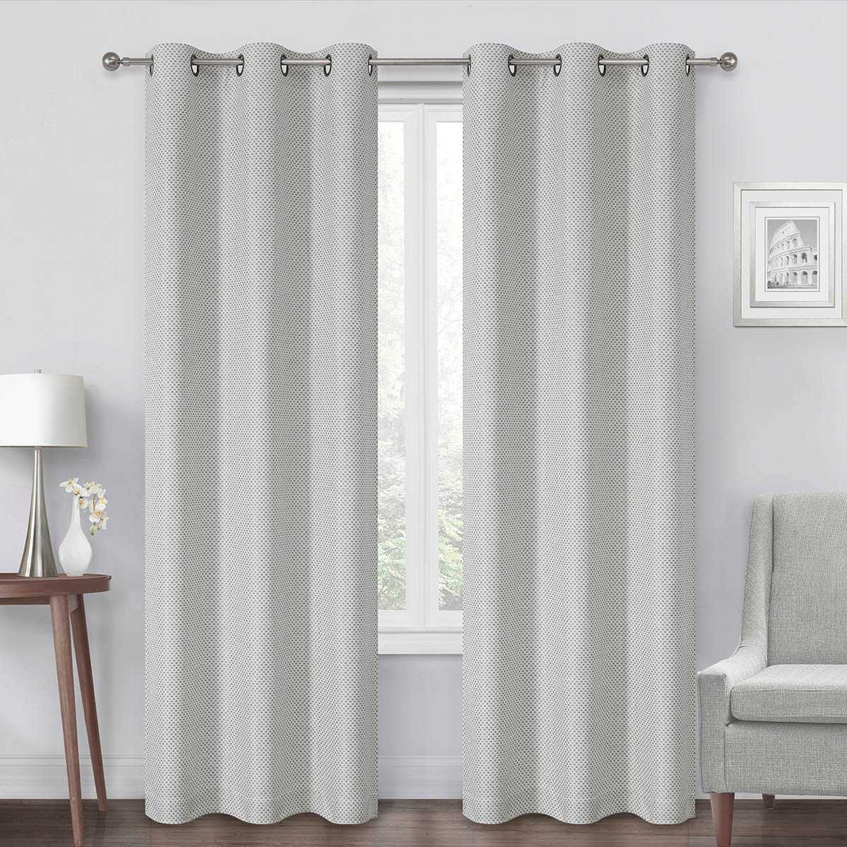 Green Oakdale Light Filtering Grommet Single Curtain Panel, 84"
