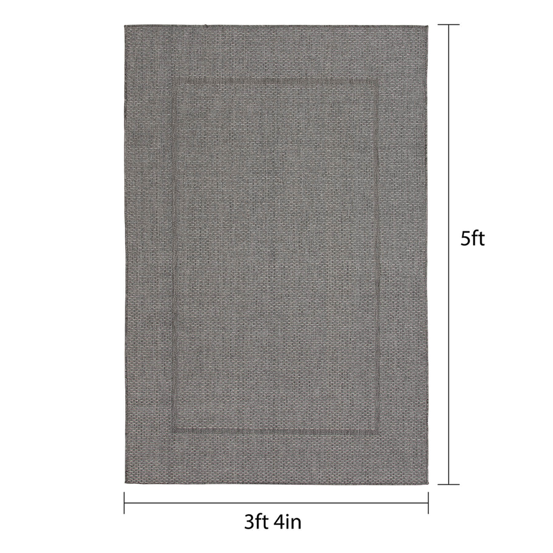 (E195) Crosby St. Santorini Grey & Natural Woven Indoor & Outdoor Accent Rug, 3x5