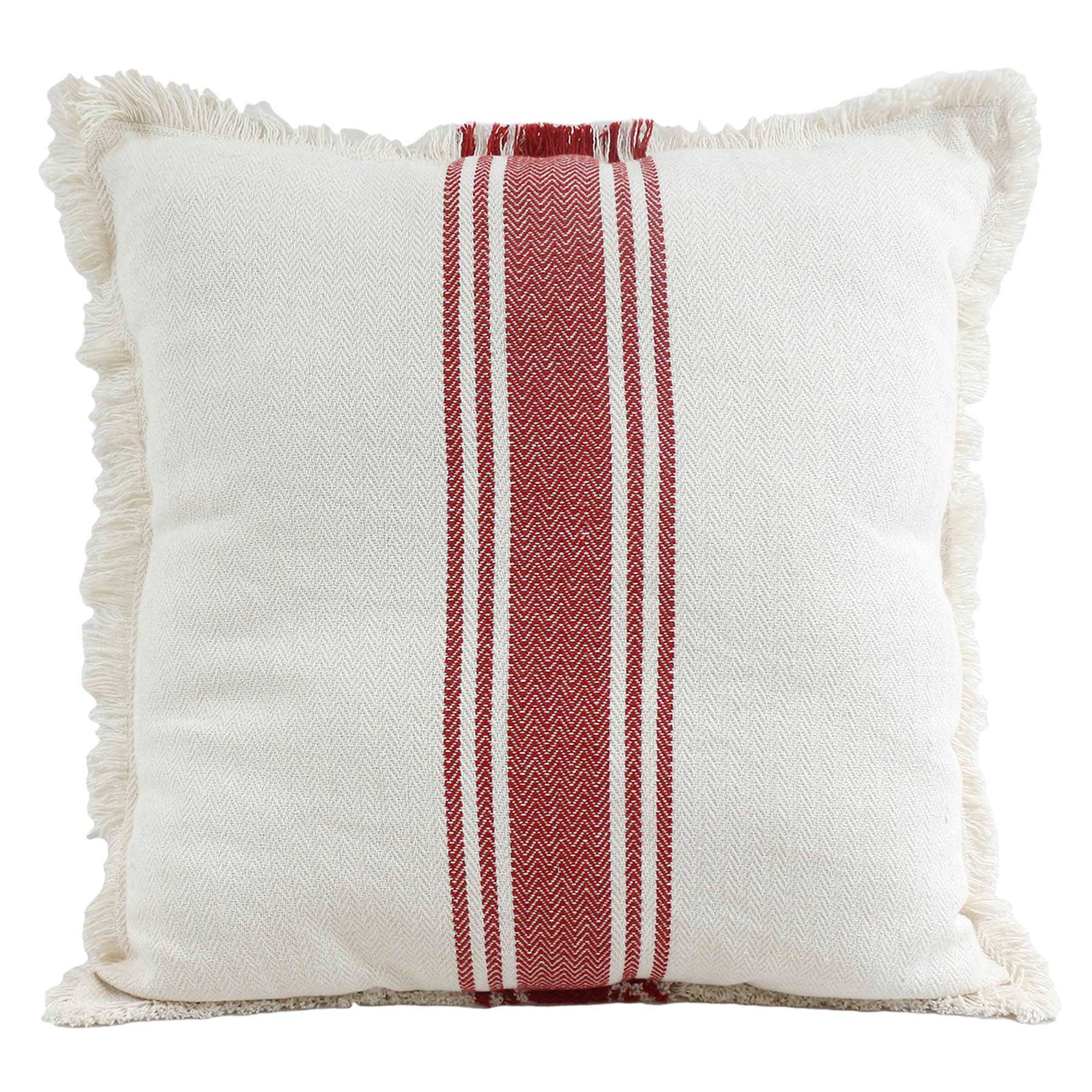 Red Center Striped Throw Pillow, 27"