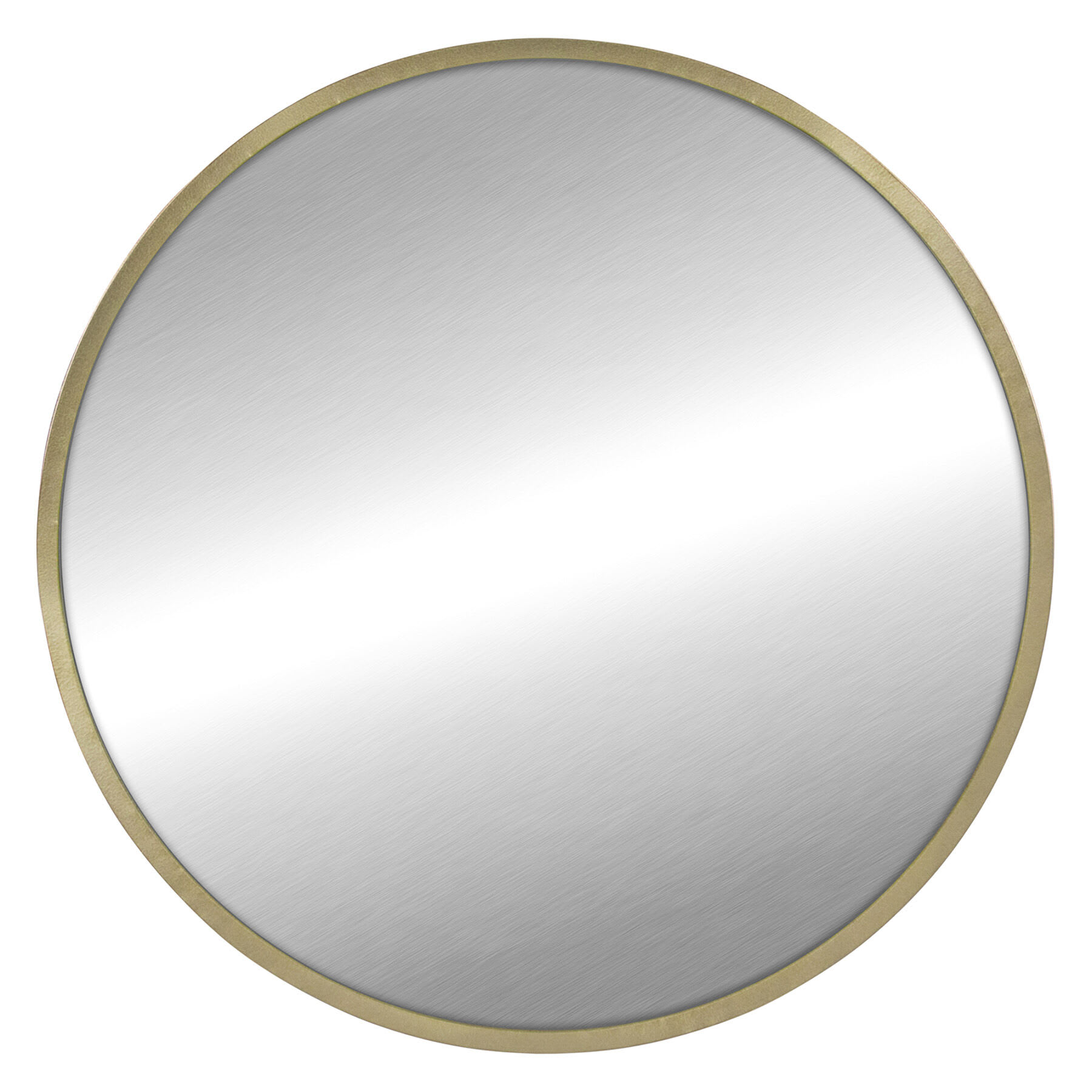 Champagne Metal Round Wall Mirror, 35"