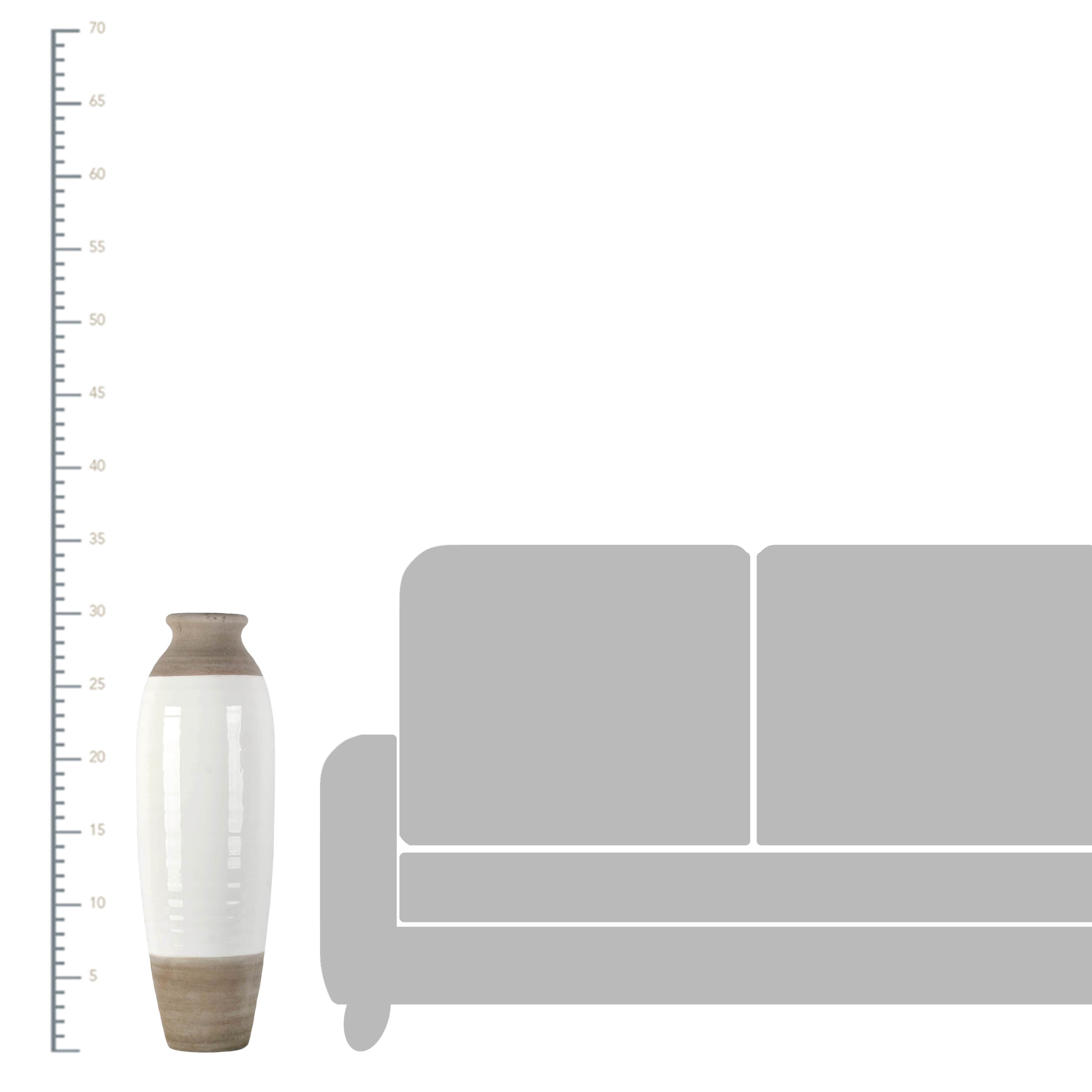 Honeybloom White & Natural Ceramic Floor Vase, 30"