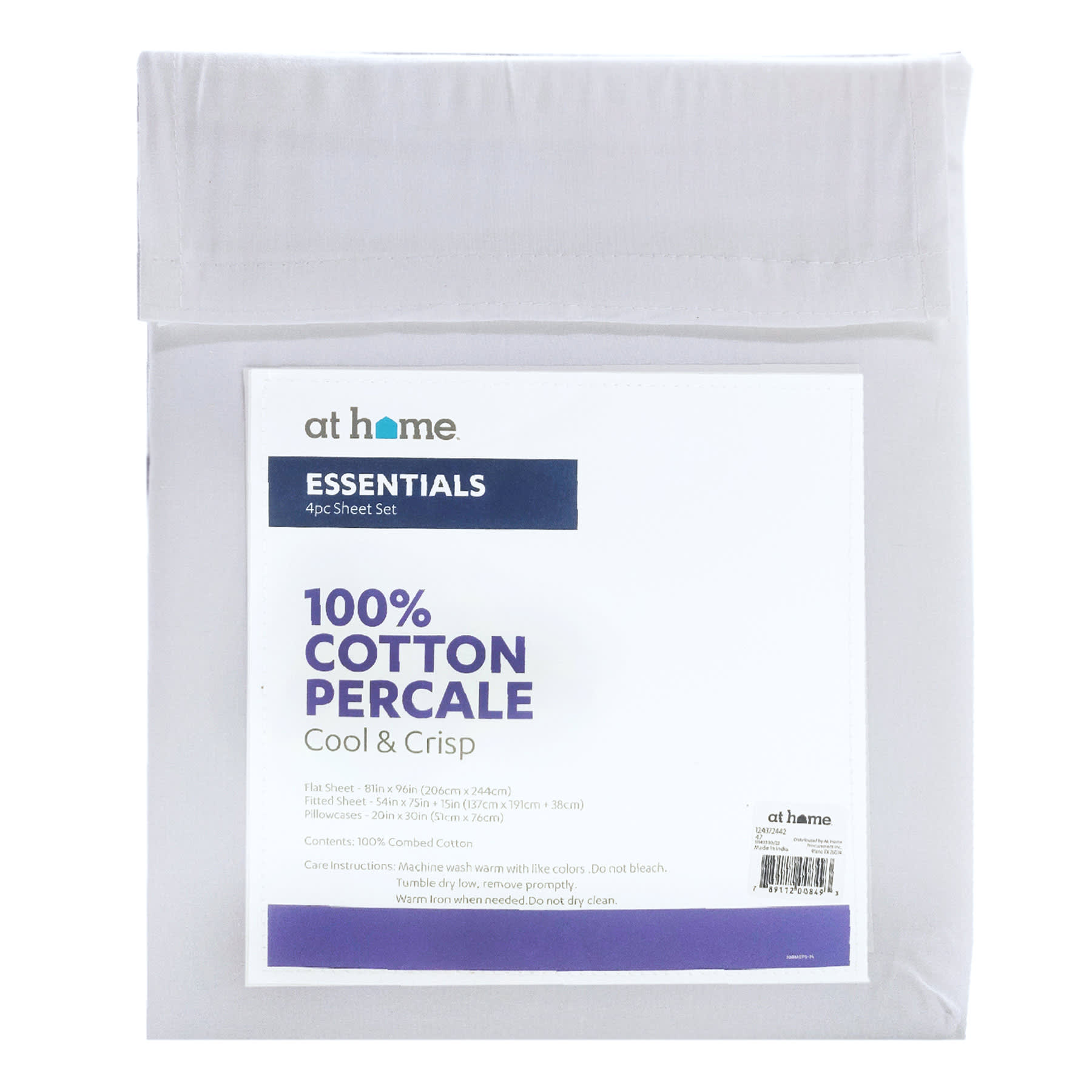 4-Piece White 200 Thread Count Essentials Cotton Sheet Set, Full