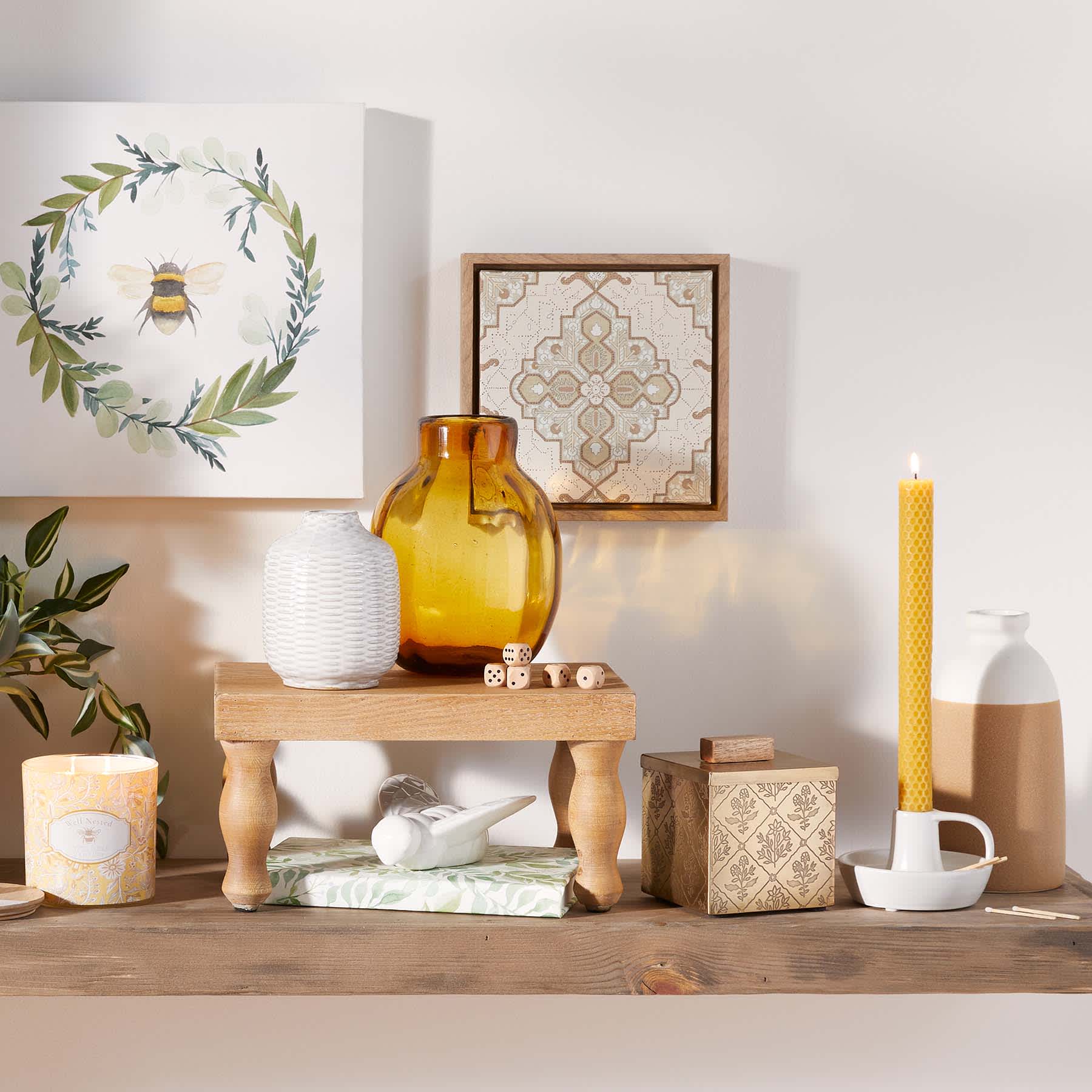 Honeybloom White Terracotta Vase, 7"