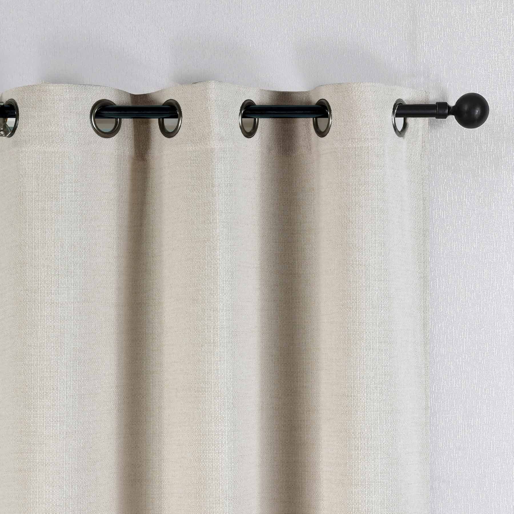 Neutral Textured Jacquard Light Filtering Grommet Curtain Panel, 95"