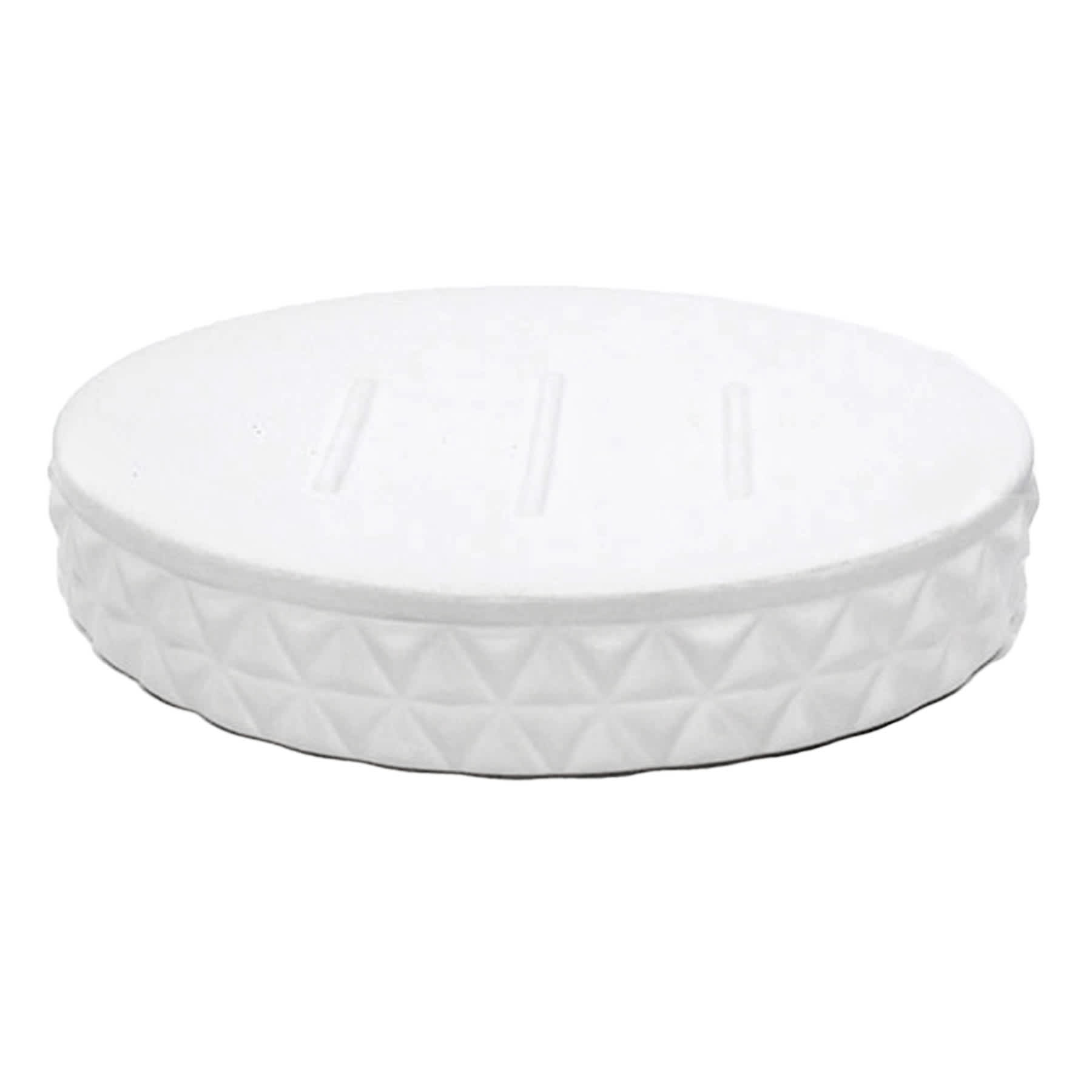 Crosby St. White Biker Textured Soap Dish, 5.8"
