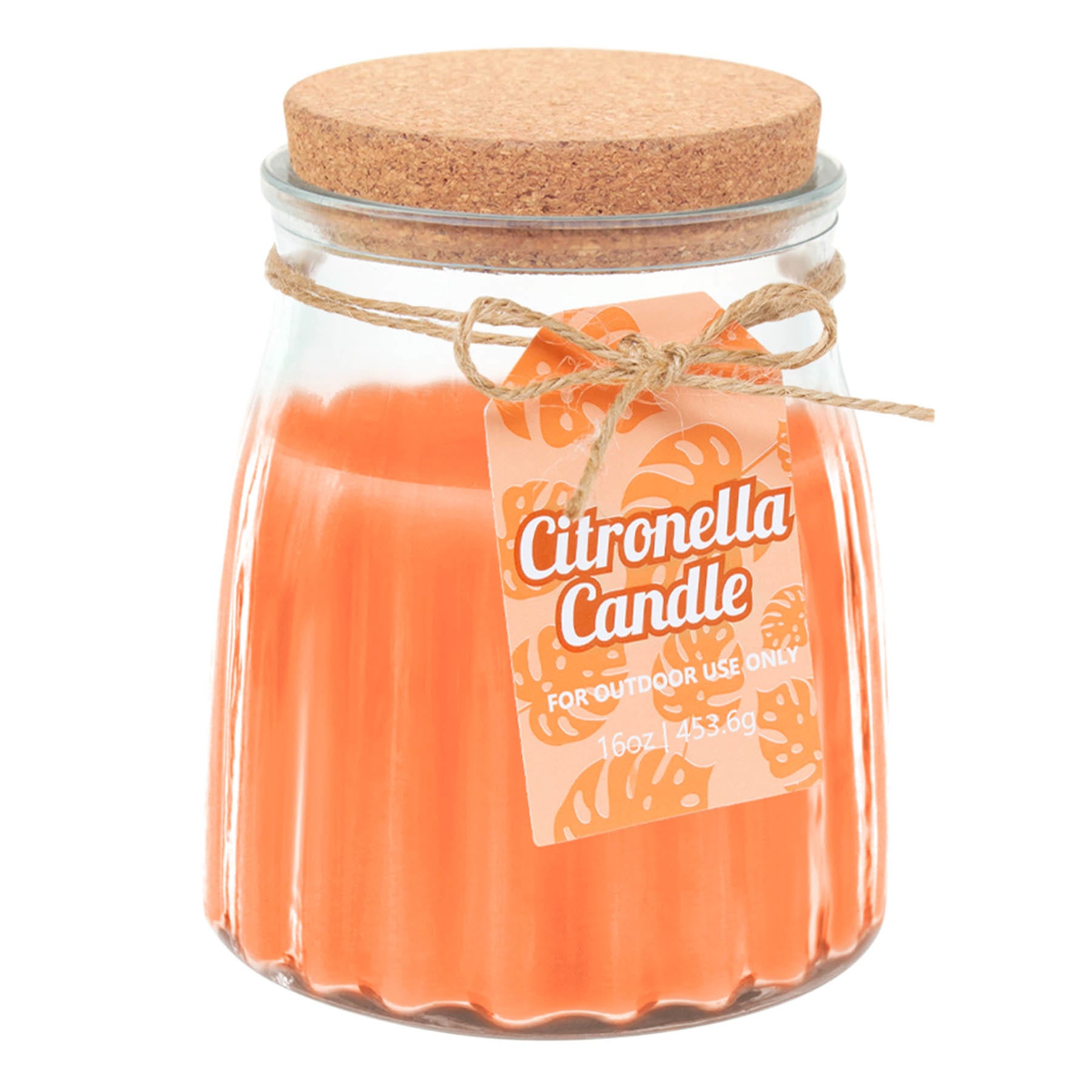 Orange Citronella Glass Candle, 16oz