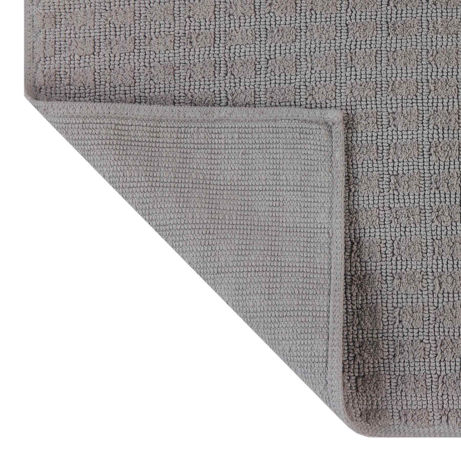 Honeybloom Woven Square Dark Grey Bath Rug, 20x30