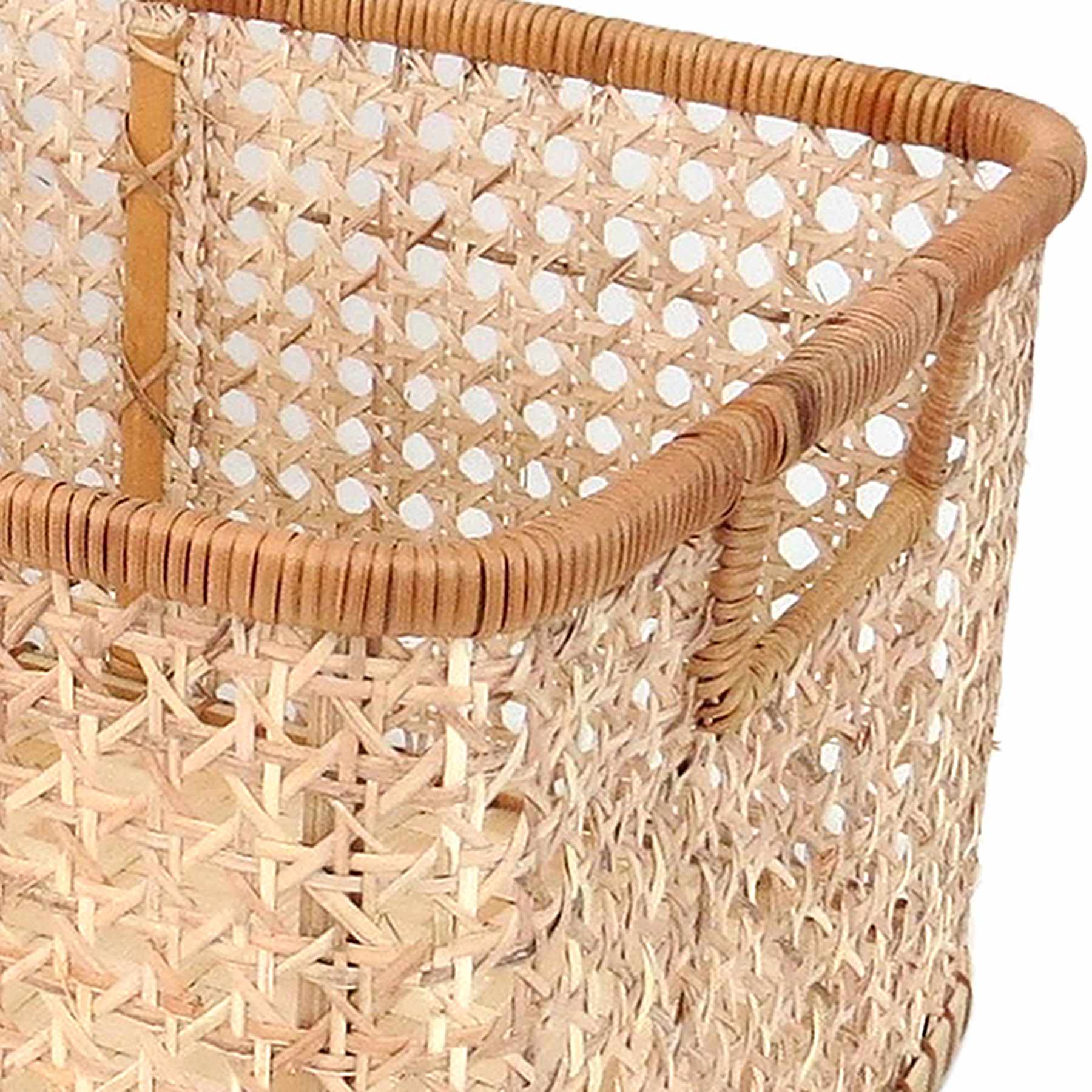 Cane Rectangle Storage Basket, Large