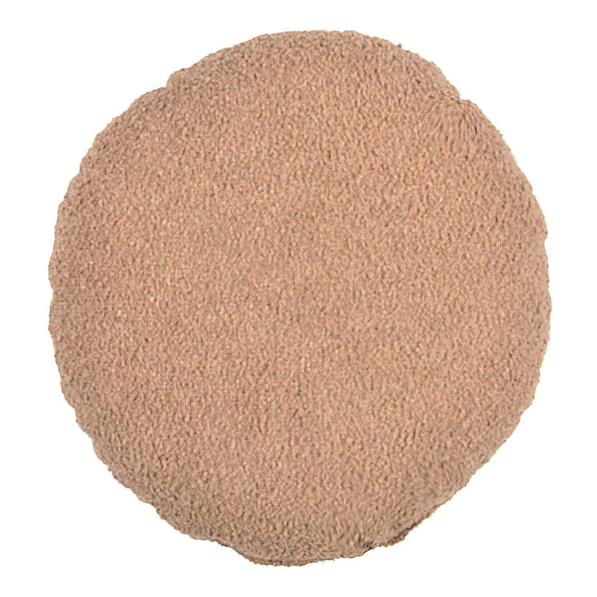 Crosby St. Brown Soft Textured Boucle Round Throw Pillow, 16"