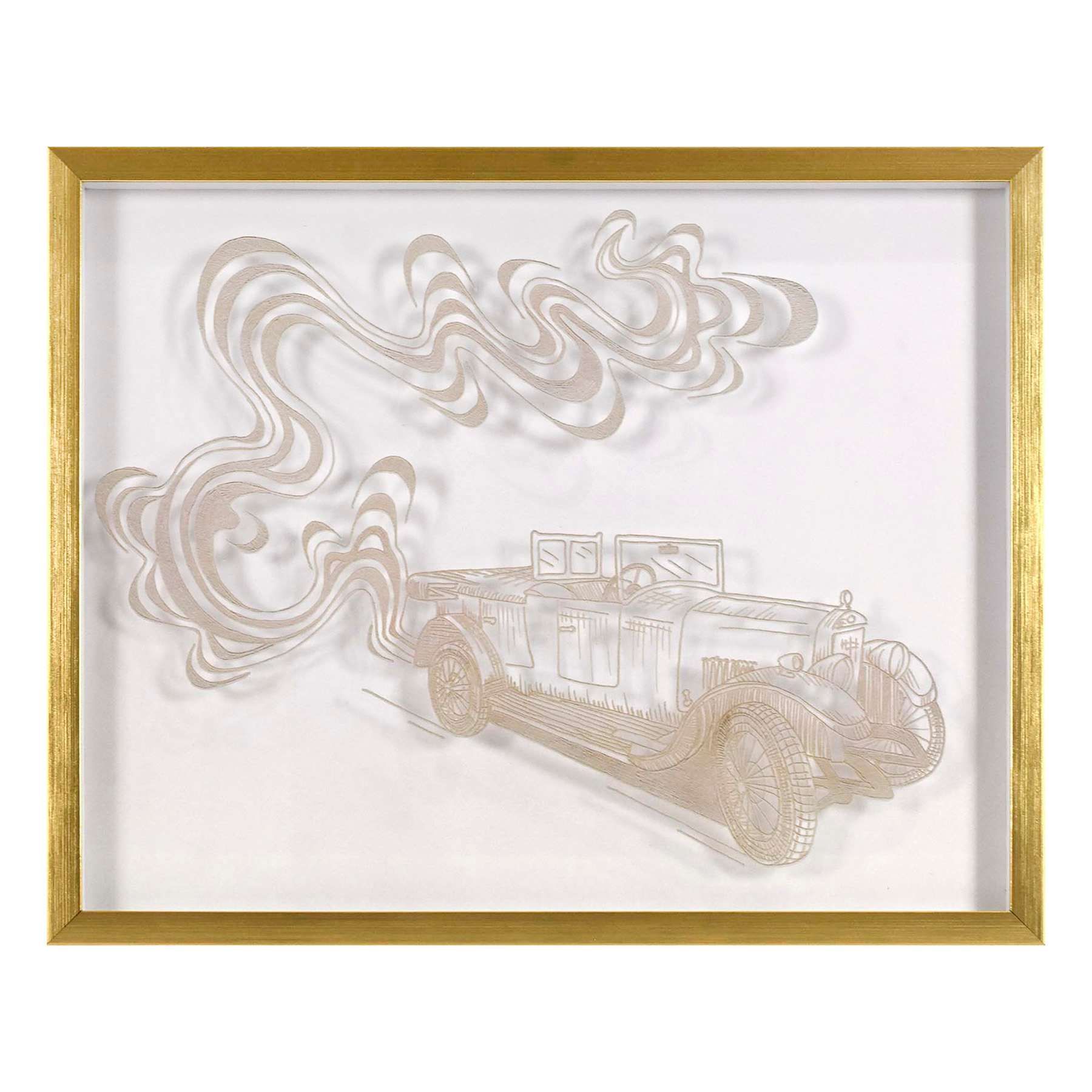 SCADpro Glass Framed Push Start Print Wall Art, 21x17