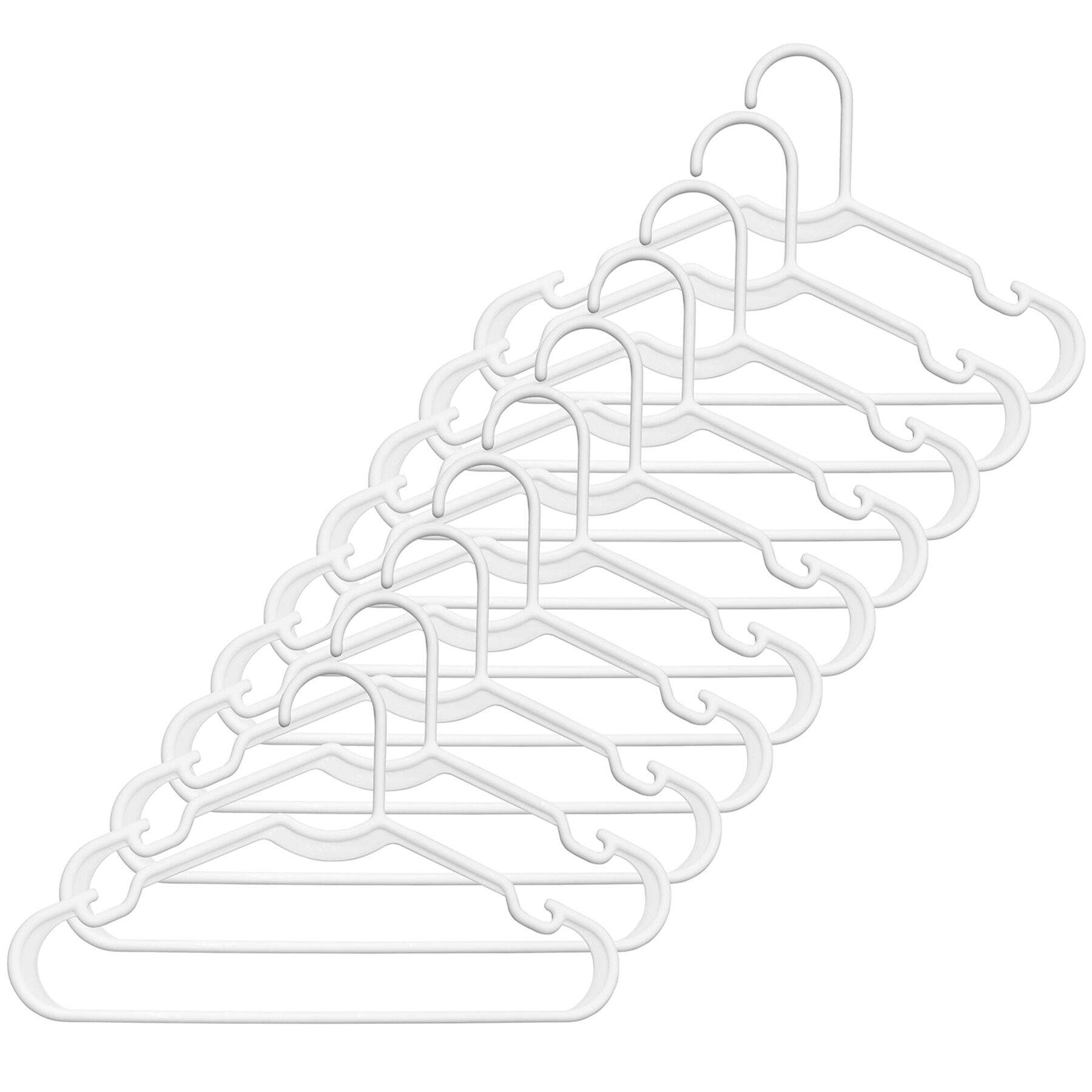 Set of 10 Kids Tubular Hanger, White