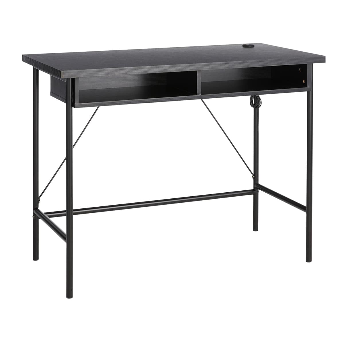 Lance Wood & Metal Desk, Black