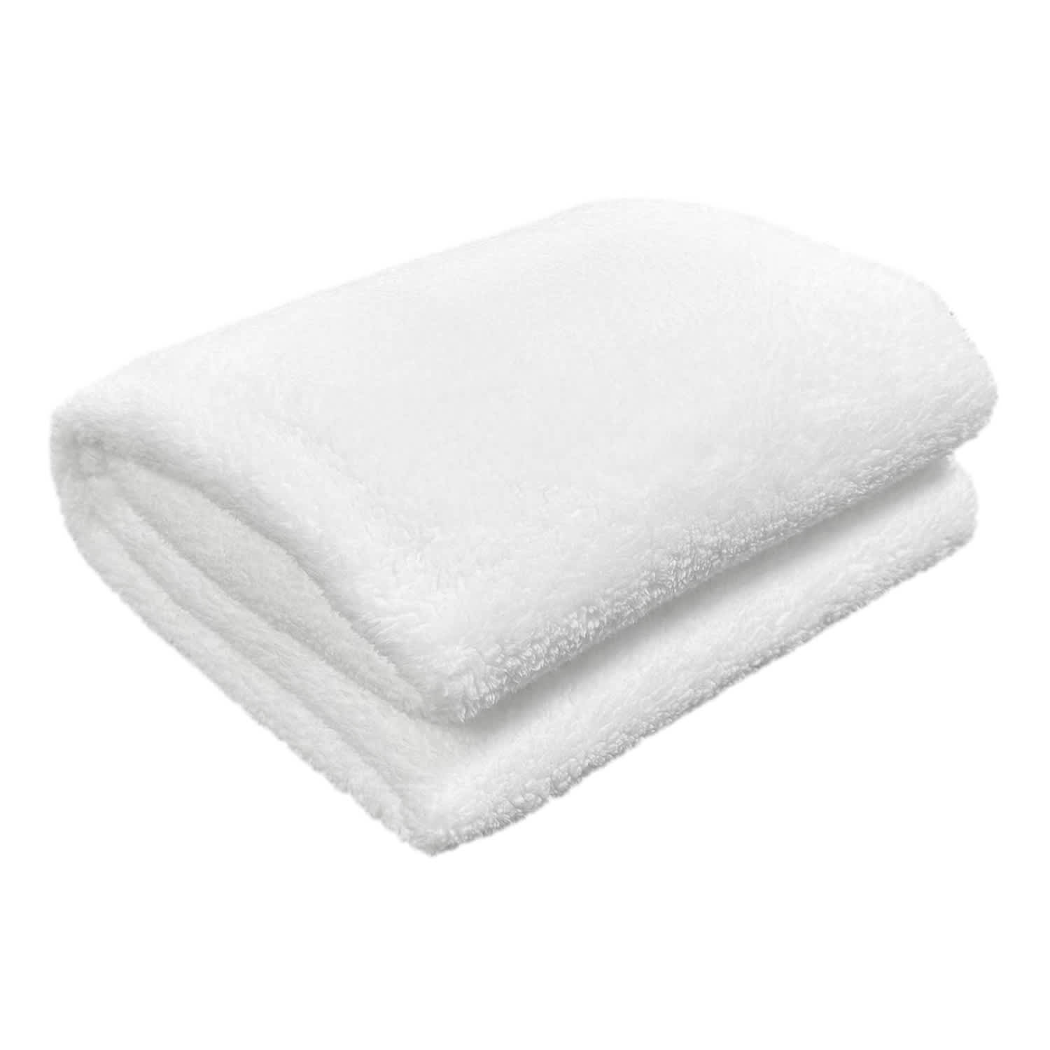White Sherpa Throw Blanket, 50x60
