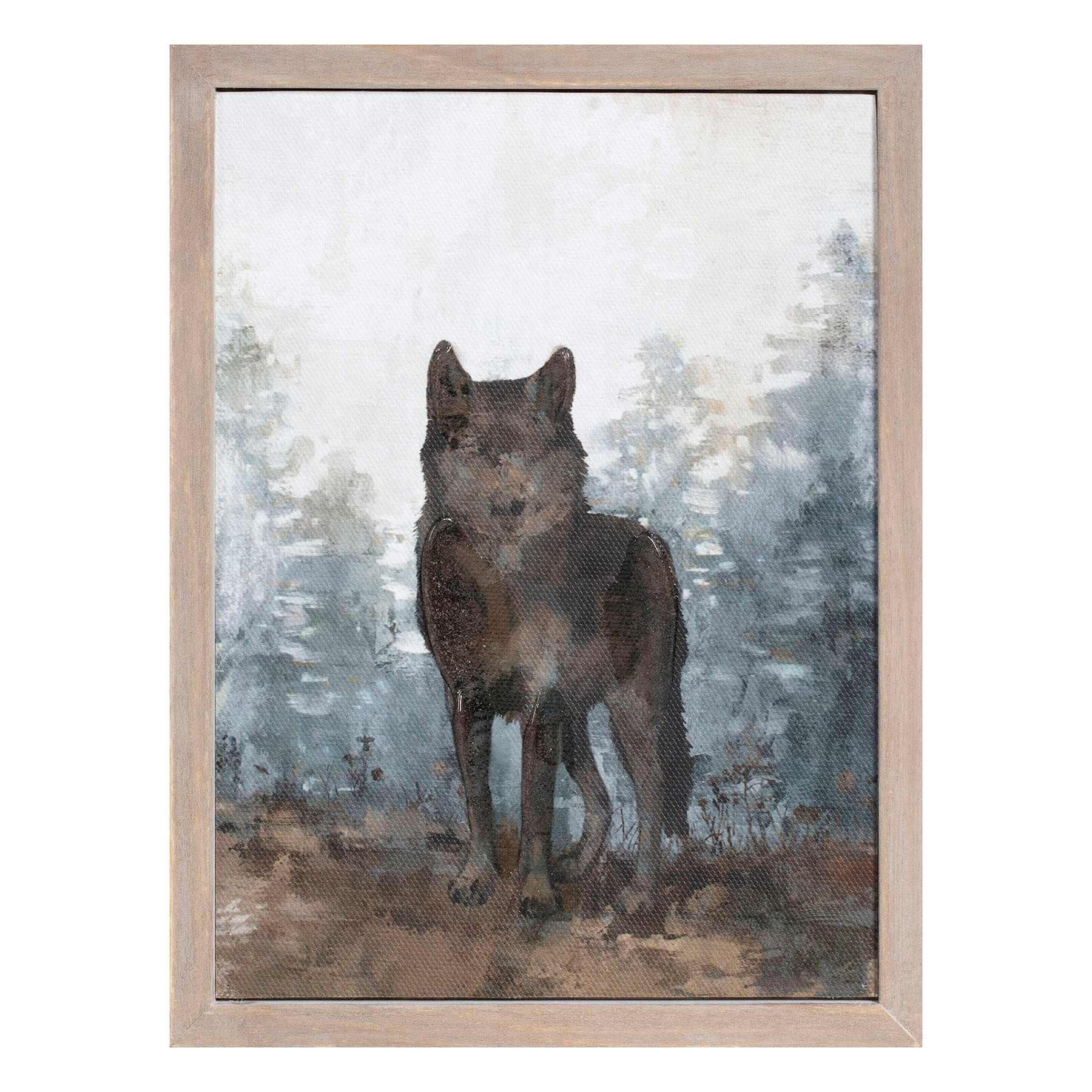 Ty Pennington Wolf Wood Framed Canvas, 6x8