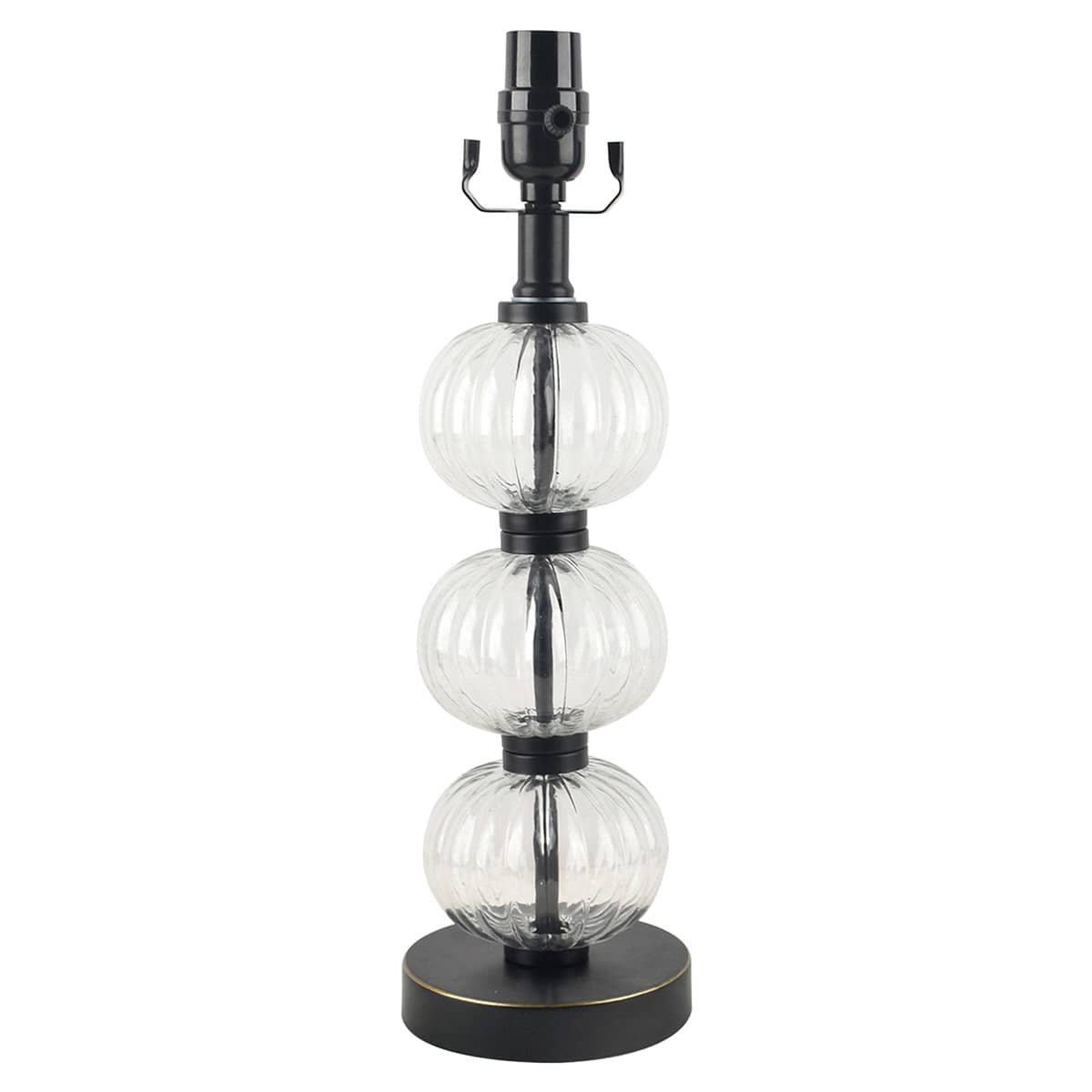 Providence Black Bubble Glass Small Lamp Base, 16"
