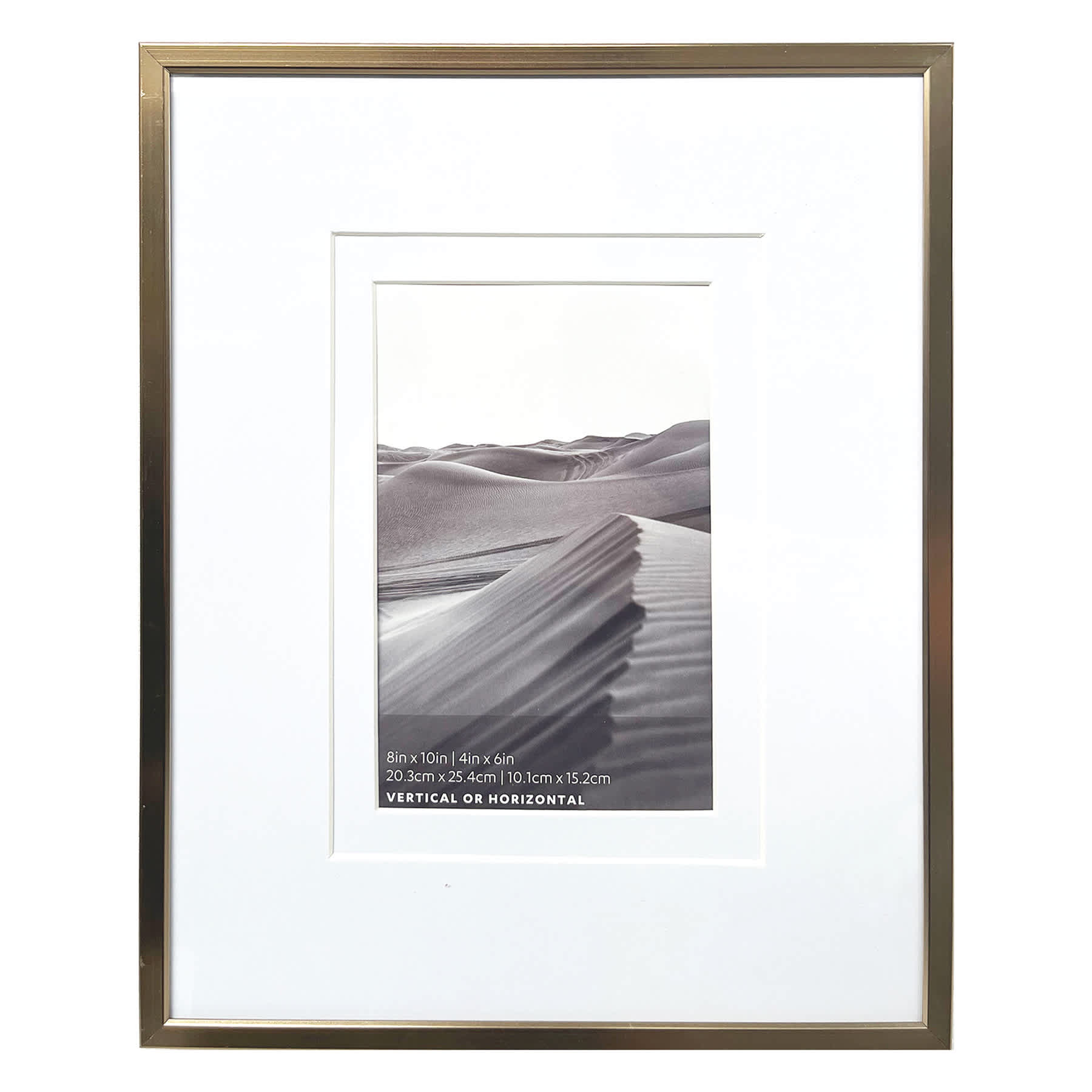 8x10 Champagne Thin Matted to 4x6 Wall Frame