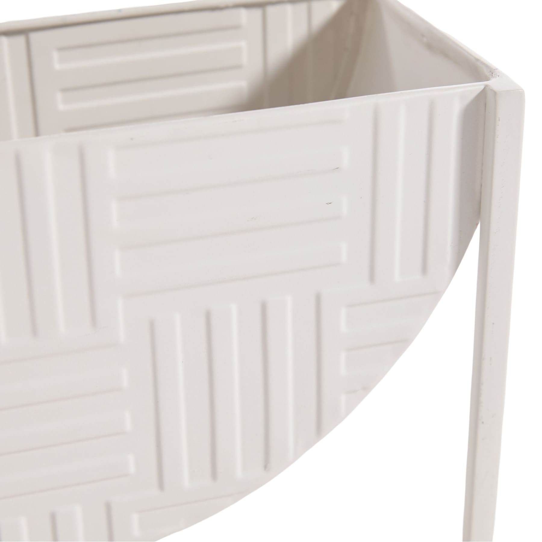 Crosby St. White Metal Planter, 11.5"