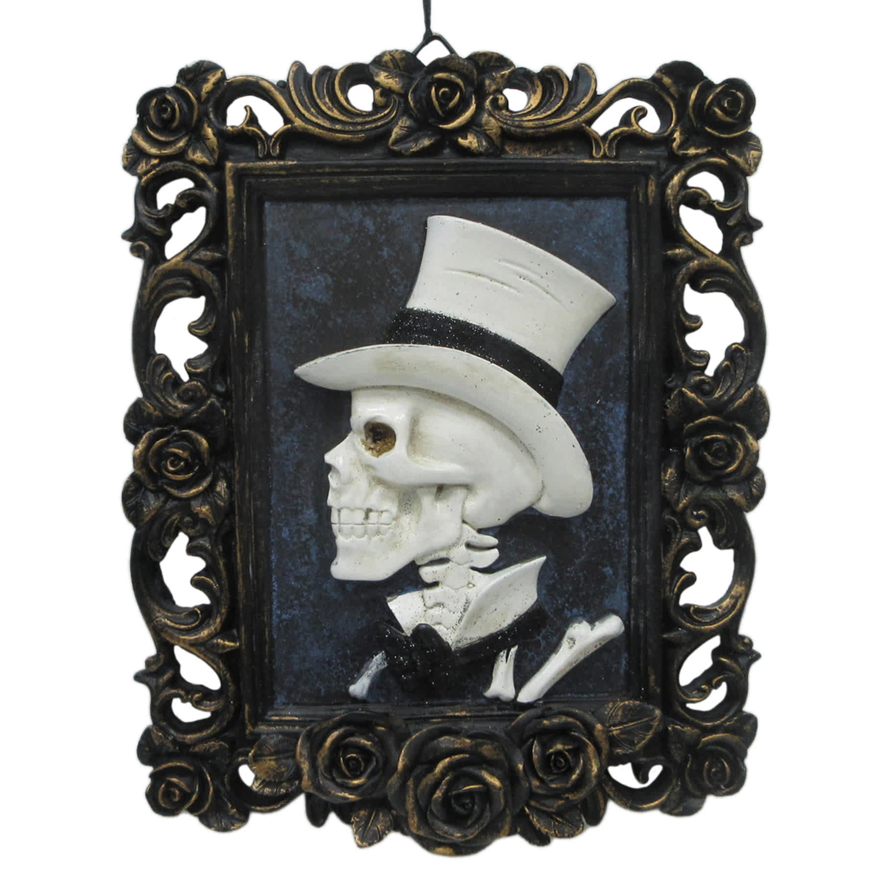 Skeleton Man Portrait Halloween Wall Decor, 8x10