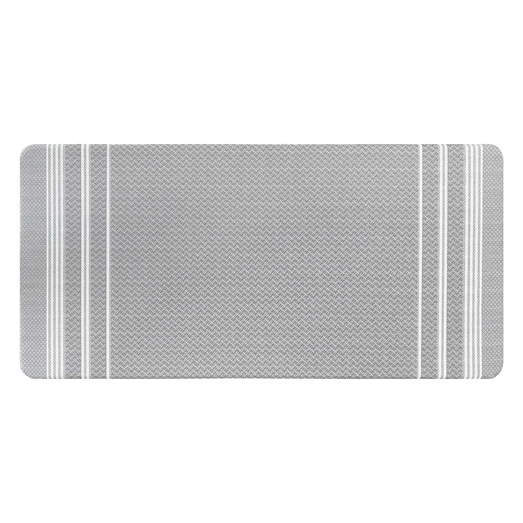 Grey Forever Woven Striped Kitchen Mat, 20x39