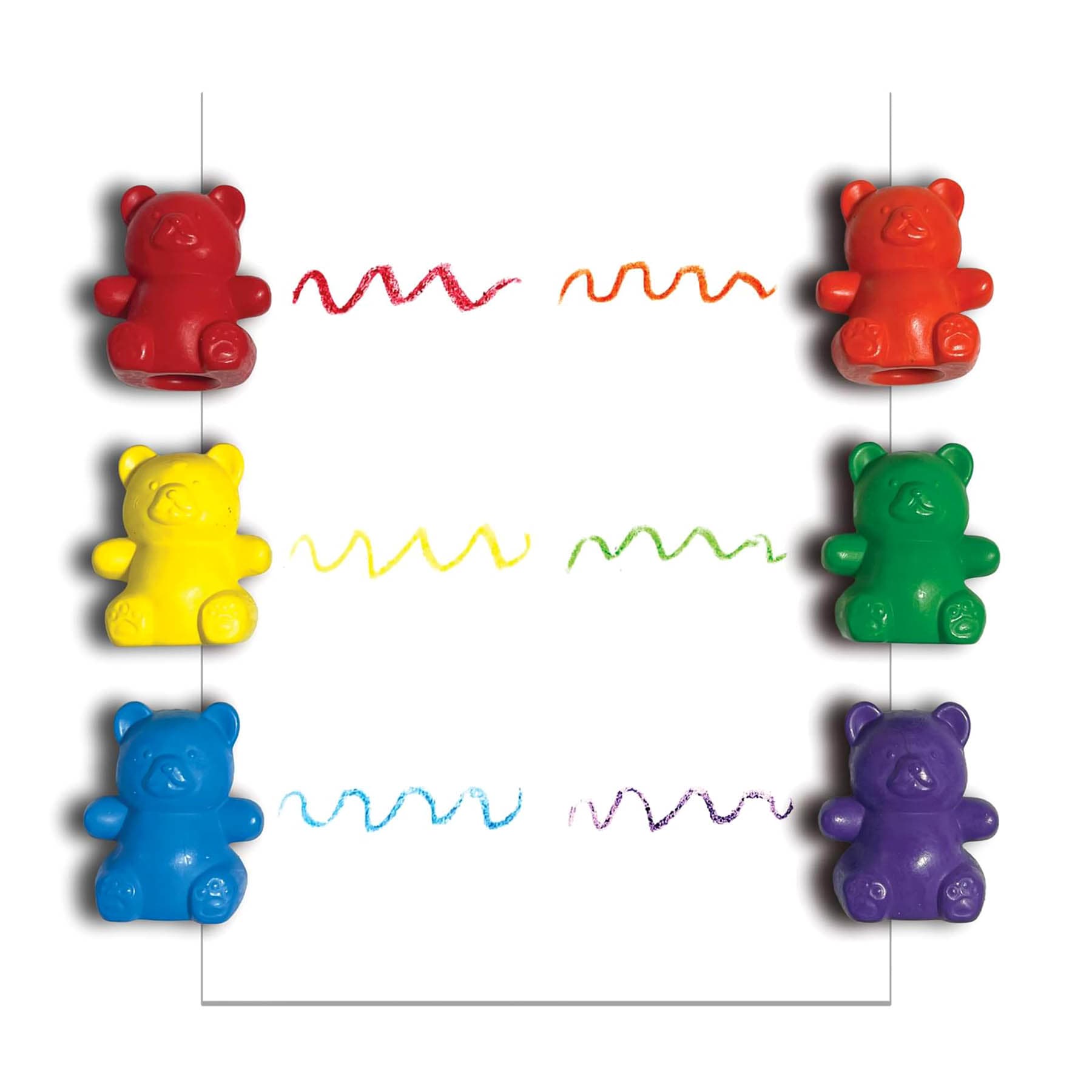 Set of 6 Cuddly Cubs Bear Finger Crayons